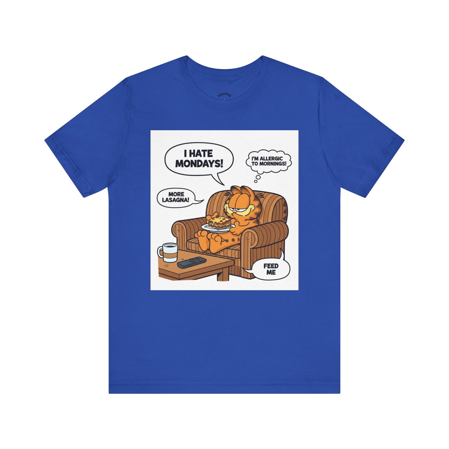 Garfield-Inspired Unisex Tee: I Hate Mondays, Perfect Gift for Cat Lovers, Fun Casual Wear, Humor Tee, Lazy Sunday Shirt, Gift for Him/Her