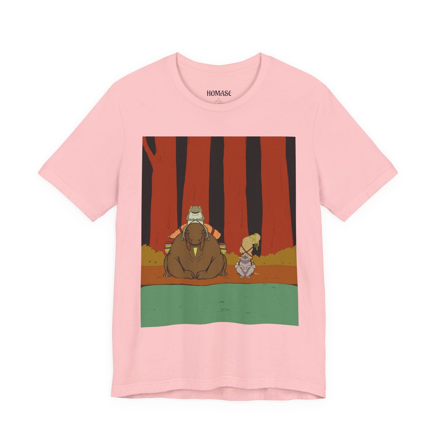 Whimsical Nature Adventure Tee, Cartoon Character Shirt, Graphic Tee for Nature Lovers, Cute Gift for Kids, Unisex Short Sleeve T-Shirt