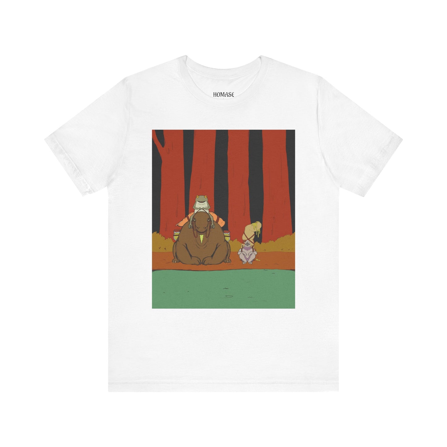 Whimsical Nature Adventure Tee, Cartoon Character Shirt, Graphic Tee for Nature Lovers, Cute Gift for Kids, Unisex Short Sleeve T-Shirt