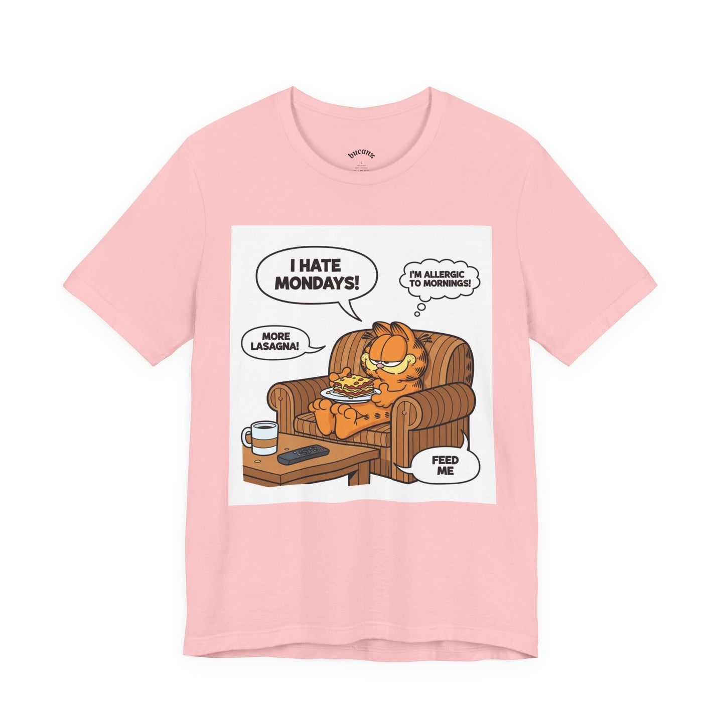 Garfield-Inspired Unisex Tee: I Hate Mondays, Perfect Gift for Cat Lovers, Fun Casual Wear, Humor Tee, Lazy Sunday Shirt, Gift for Him/Her