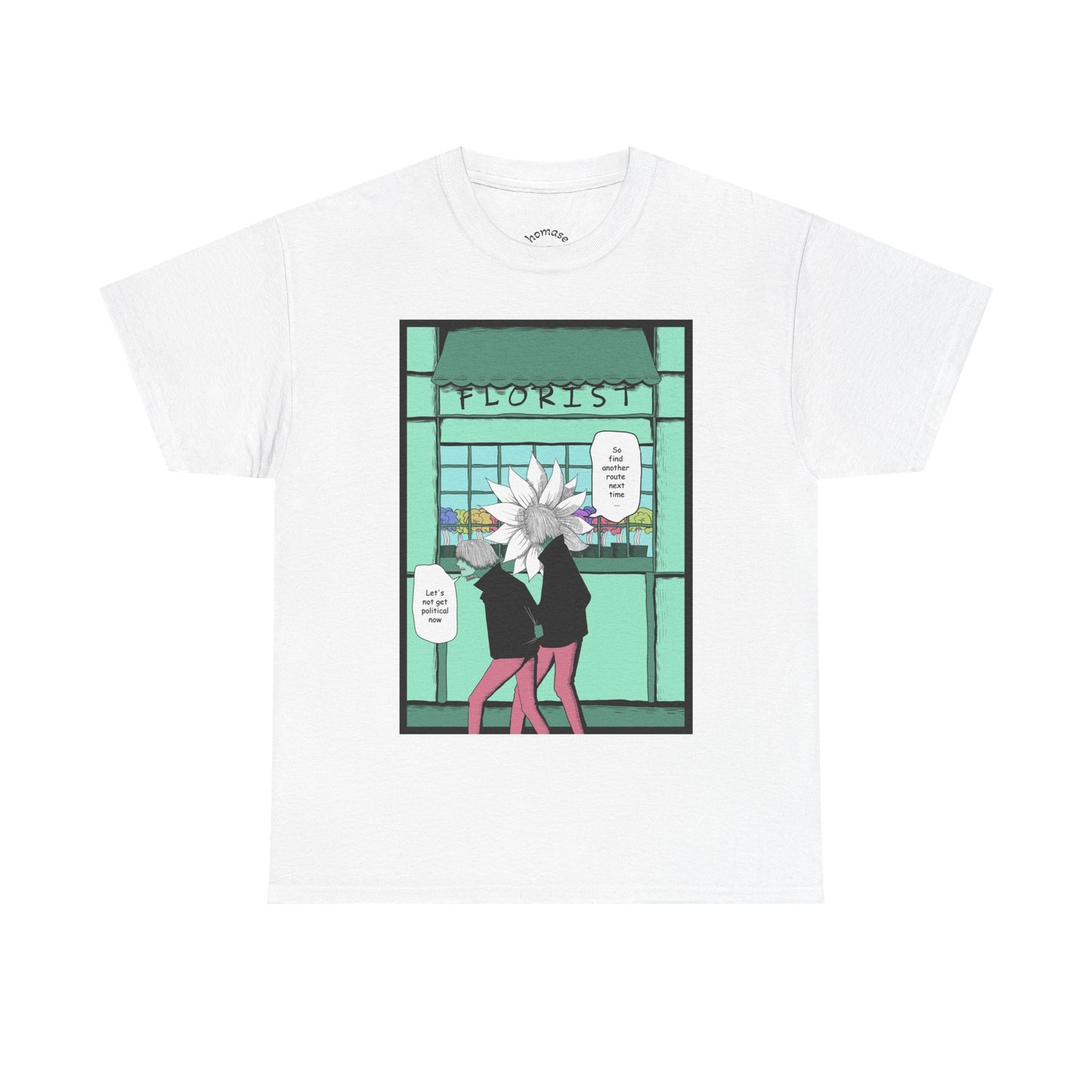 Floral Heads Comic Tee – 'Florist' Graphic T-Shirt