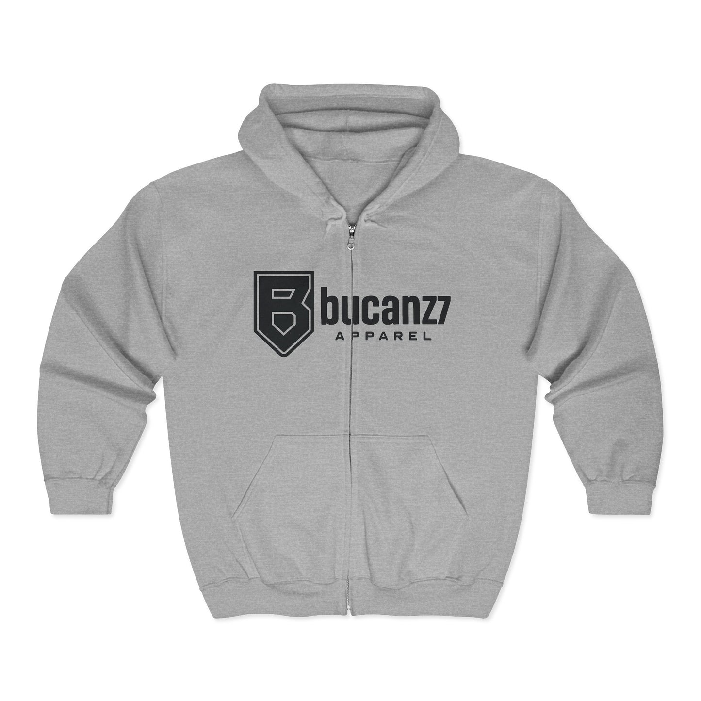 Never Back Down Zip Hoodie — Bucanzz Apparel Tactical Full-Zip Sweatshirt