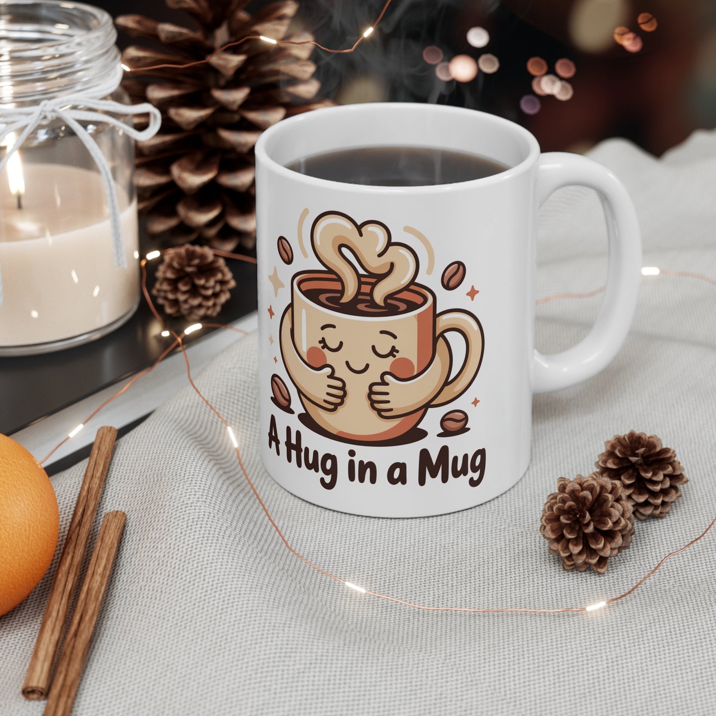 A Hug in a Mug Coffee Mug — Cute Cozy Gift for Coffee Lovers