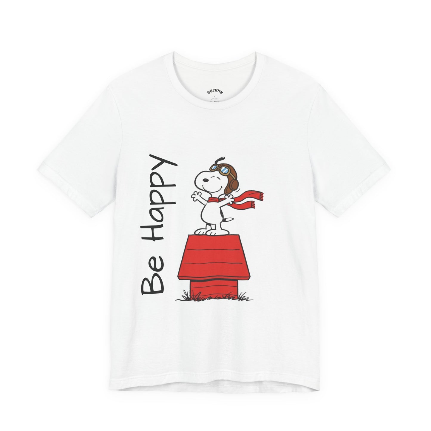 Cute & Inspirational 'Be Happy' Tee for Daily Wear, Fun Gift for Friends, Motivational Shirt, Casual Outfit, Encouraging Apparel
