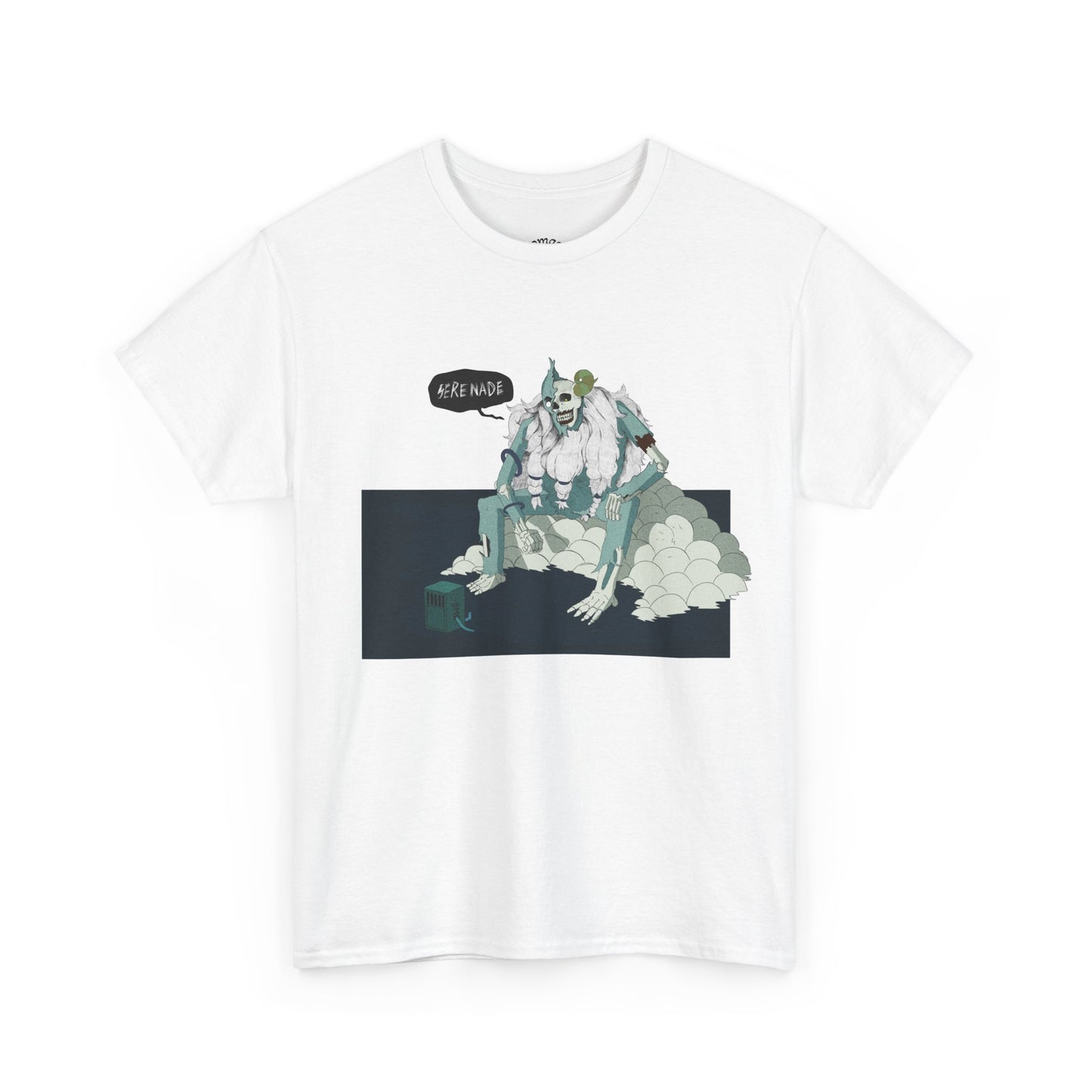 T-Shirt — Surreal Frog Monster Illustration with ‘Why Not?’ Speech Bubble