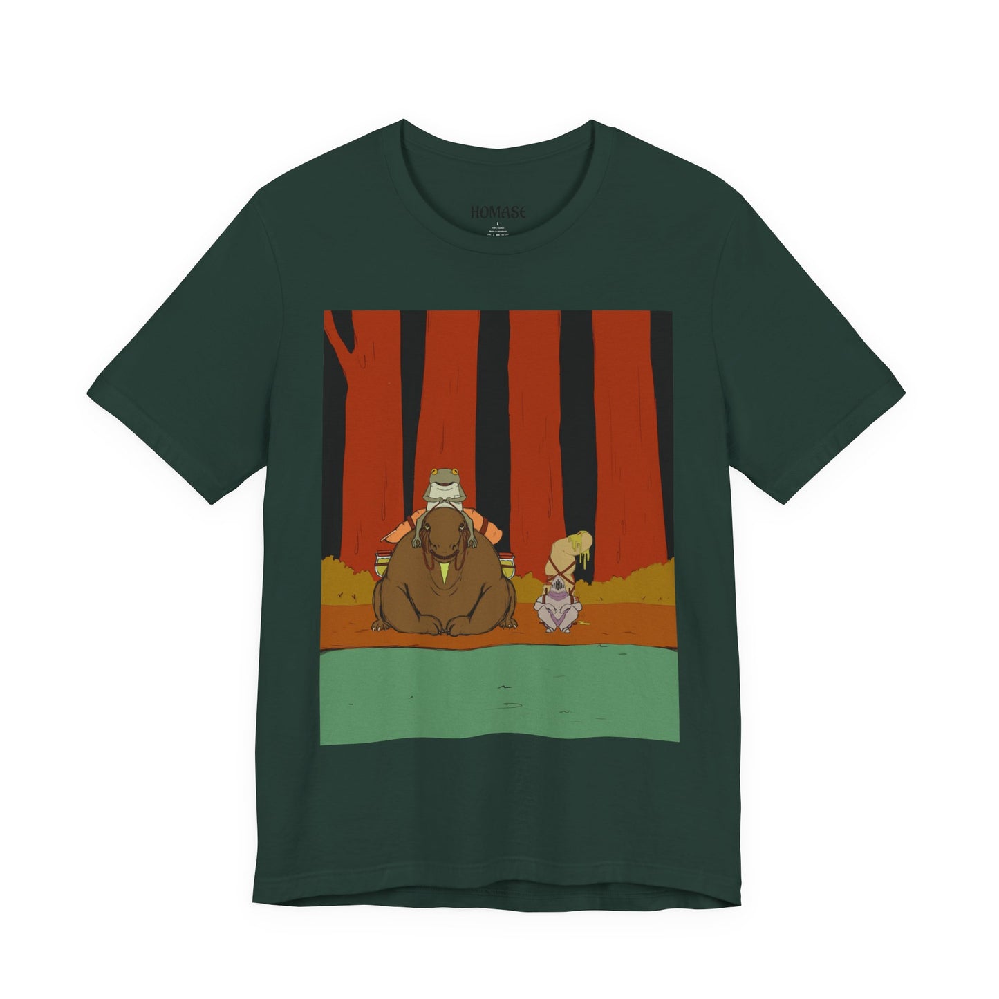 Whimsical Nature Adventure Tee, Cartoon Character Shirt, Graphic Tee for Nature Lovers, Cute Gift for Kids, Unisex Short Sleeve T-Shirt