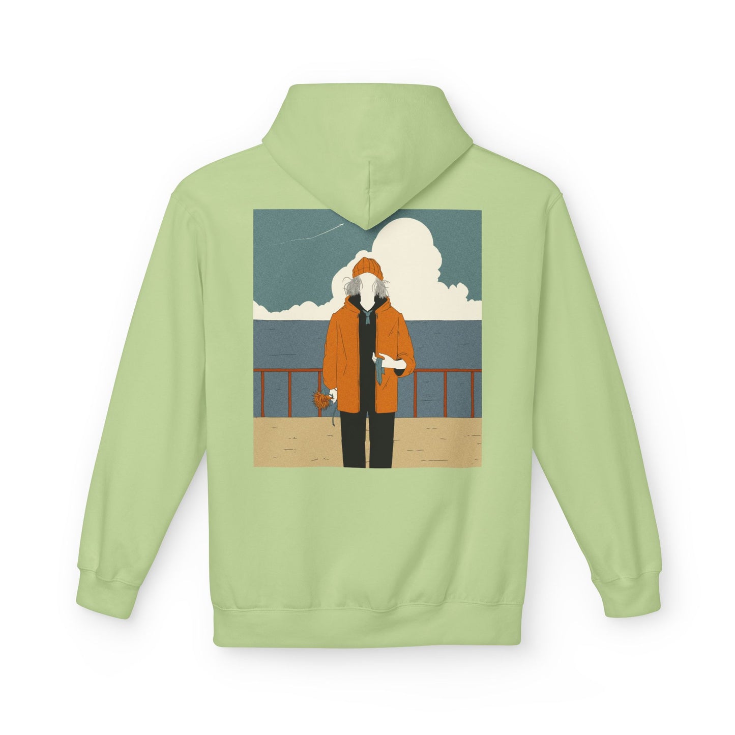 Cozy Unisex Fleece Hoodie with Nature Wreath Design