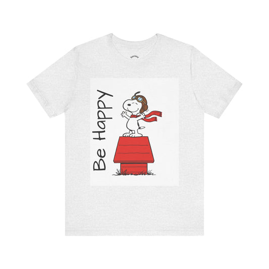 Cute & Inspirational 'Be Happy' Tee for Daily Wear, Fun Gift for Friends, Motivational Shirt, Casual Outfit, Encouraging Apparel
