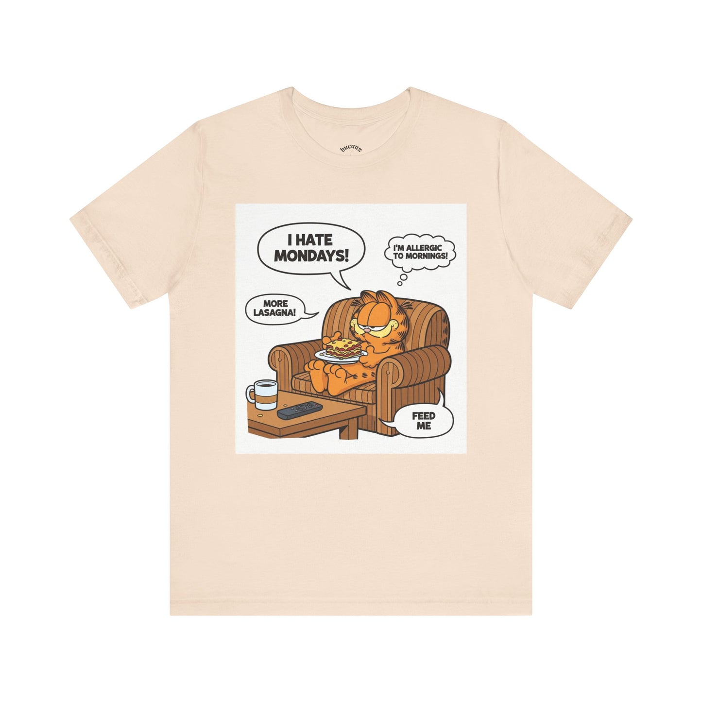 Garfield-Inspired Unisex Tee: I Hate Mondays, Perfect Gift for Cat Lovers, Fun Casual Wear, Humor Tee, Lazy Sunday Shirt, Gift for Him/Her
