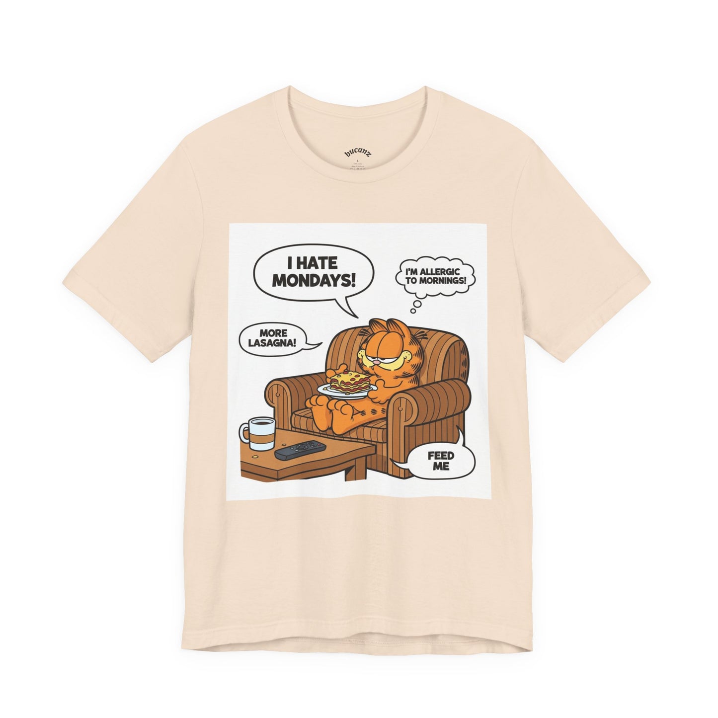 Garfield-Inspired Unisex Tee: I Hate Mondays, Perfect Gift for Cat Lovers, Fun Casual Wear, Humor Tee, Lazy Sunday Shirt, Gift for Him/Her