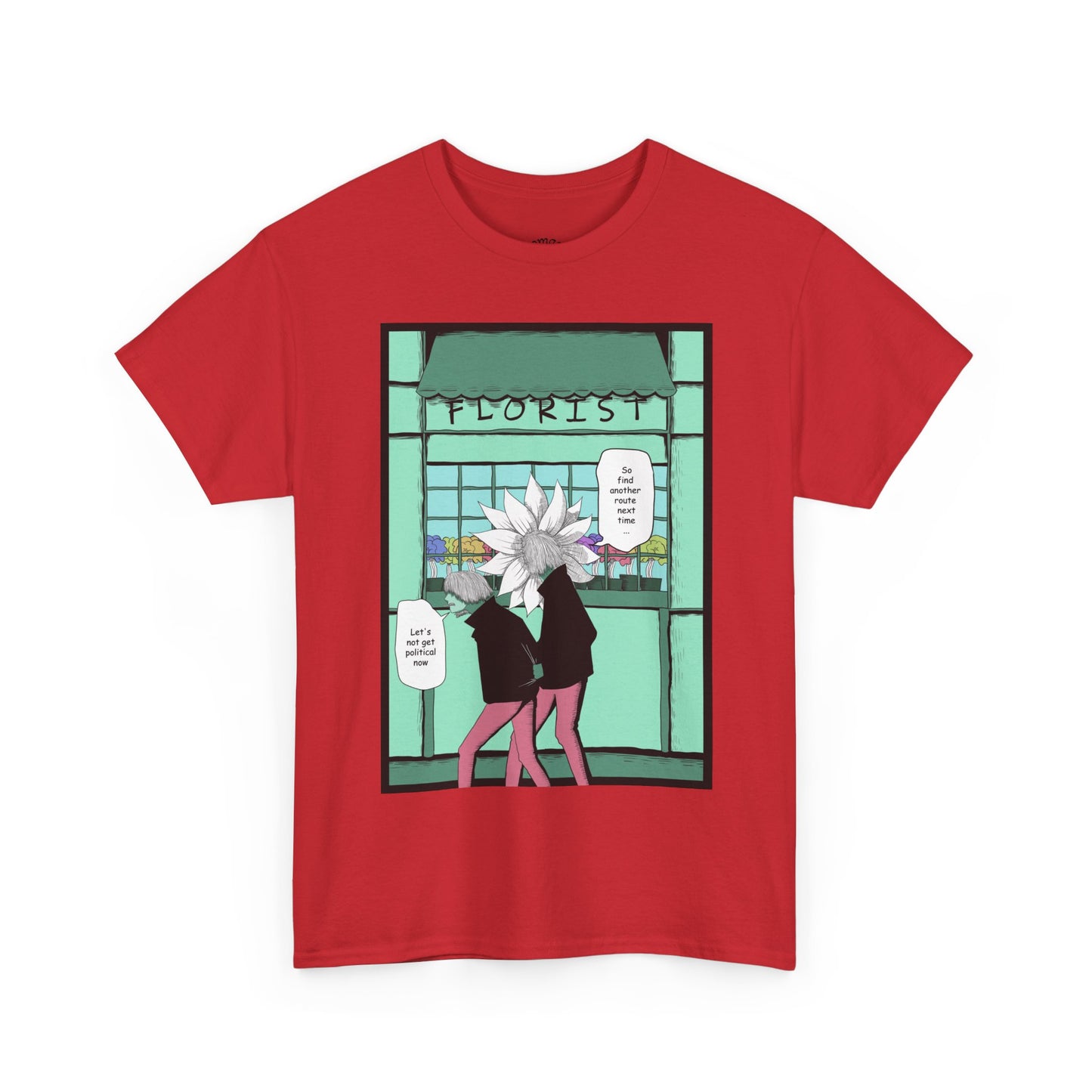 Floral Heads Comic Tee – 'Florist' Graphic T-Shirt