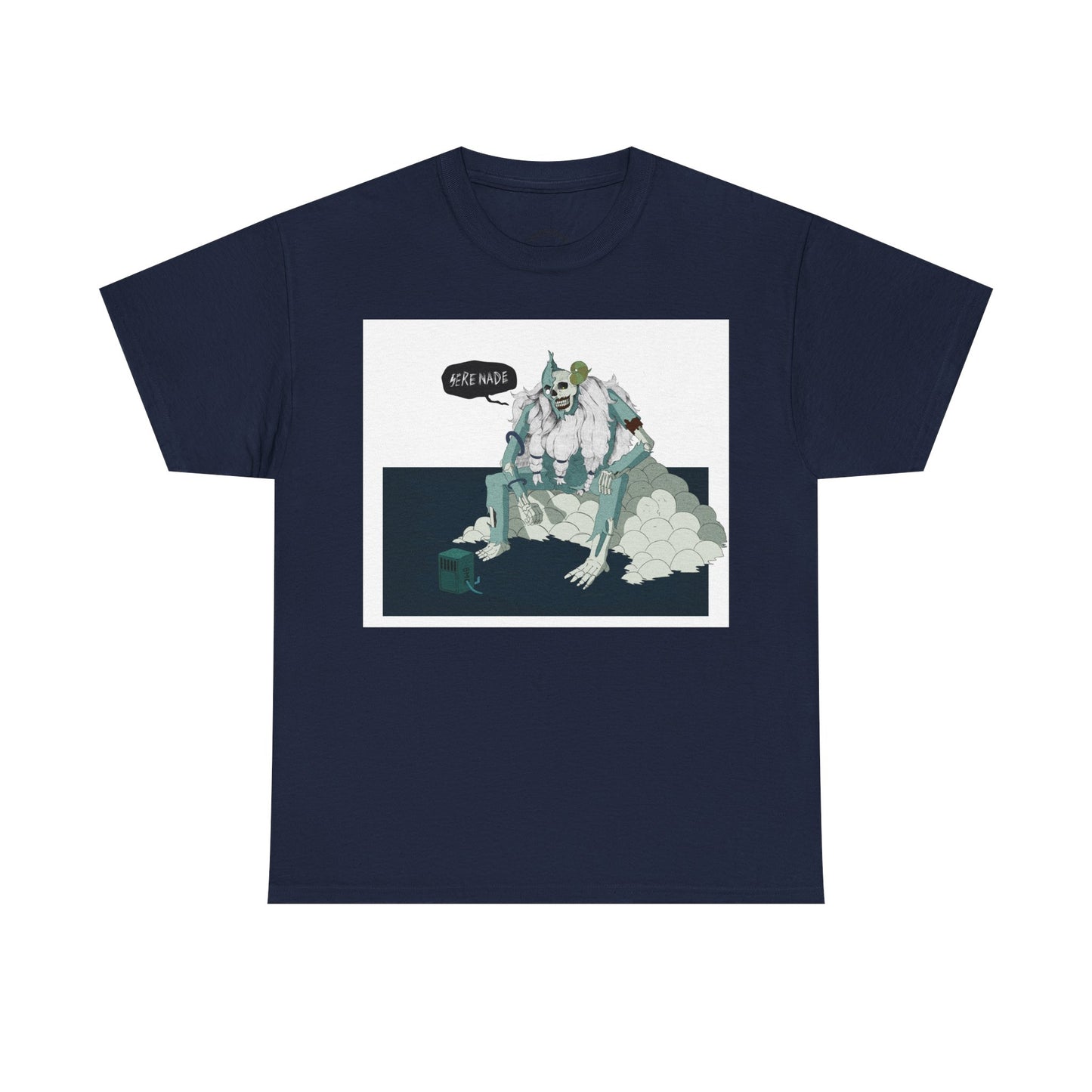 T-Shirt — Surreal Frog Monster Illustration with ‘Why Not?’ Speech Bubble