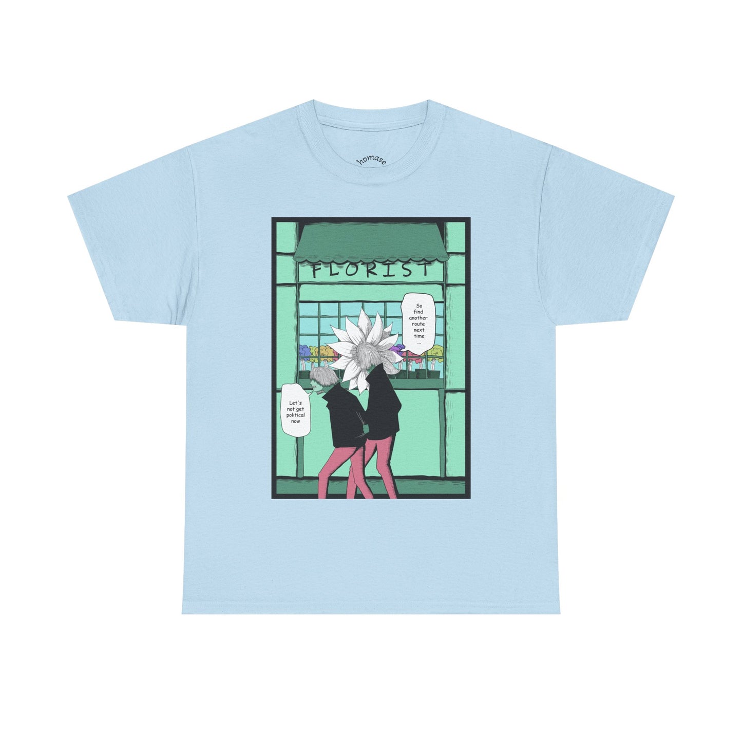 Floral Heads Comic Tee – 'Florist' Graphic T-Shirt
