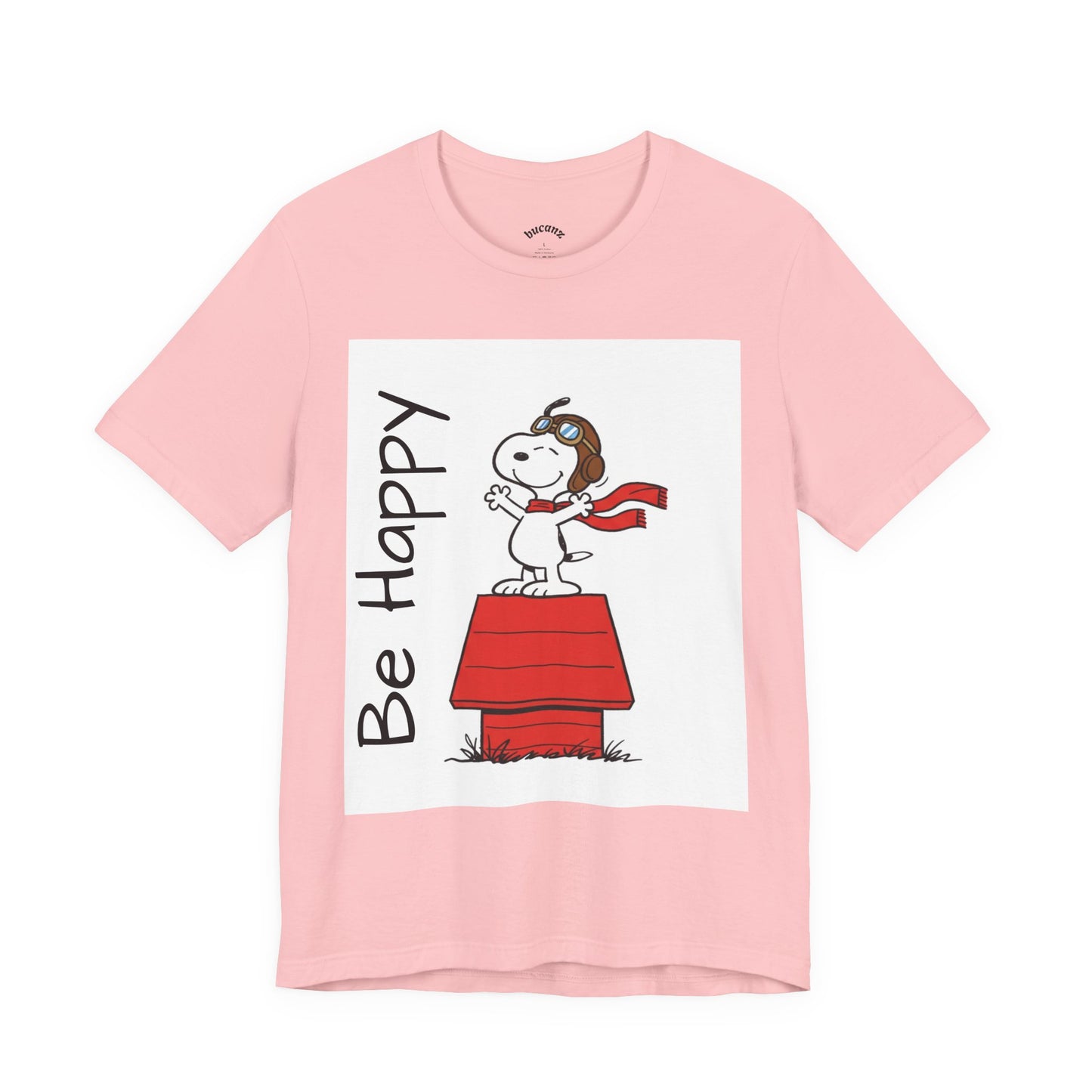 Cute & Inspirational 'Be Happy' Tee for Daily Wear, Fun Gift for Friends, Motivational Shirt, Casual Outfit, Encouraging Apparel
