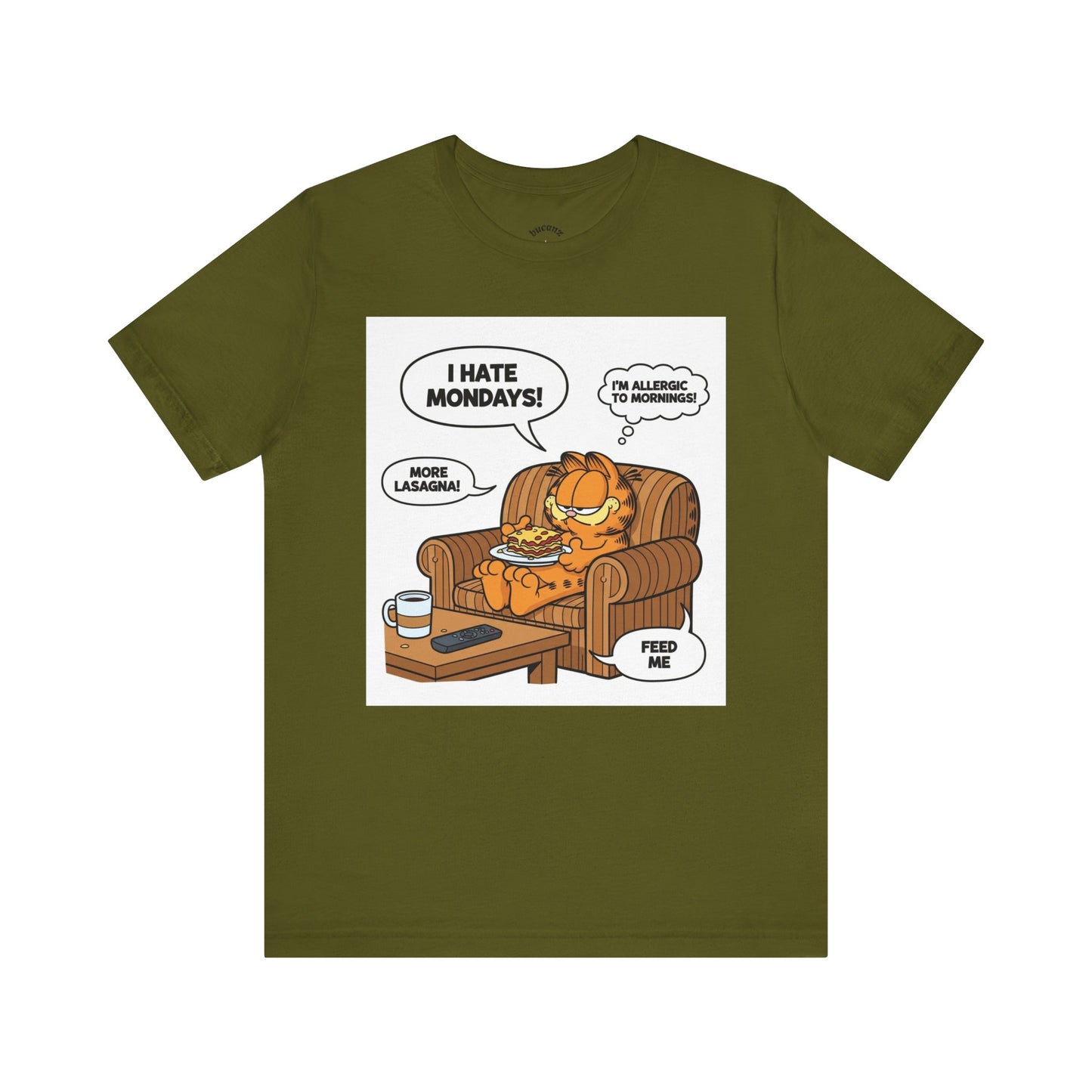 Garfield-Inspired Unisex Tee: I Hate Mondays, Perfect Gift for Cat Lovers, Fun Casual Wear, Humor Tee, Lazy Sunday Shirt, Gift for Him/Her