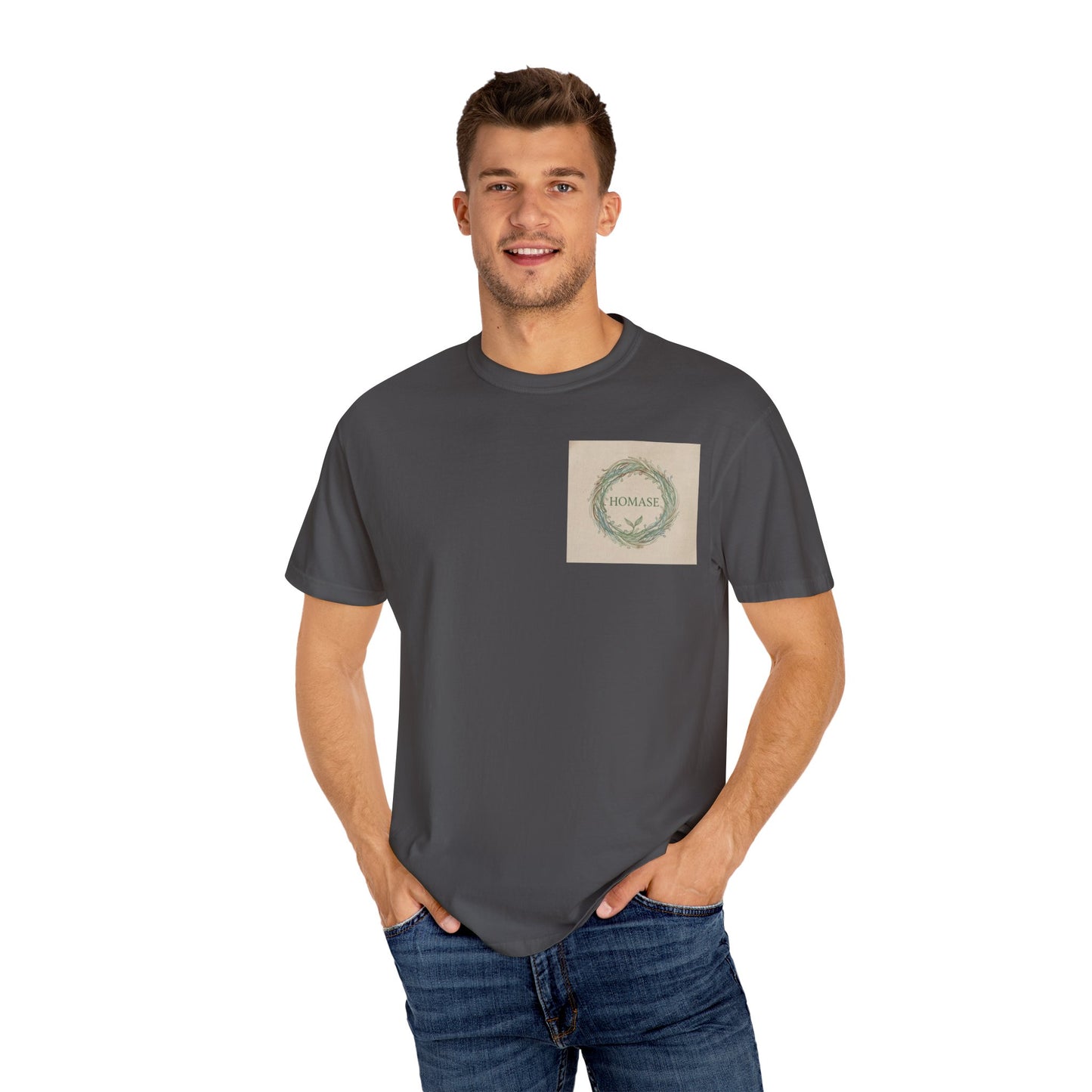 Eco-Friendly Unisex Garment-Dyed T-Shirt with Artistic Design