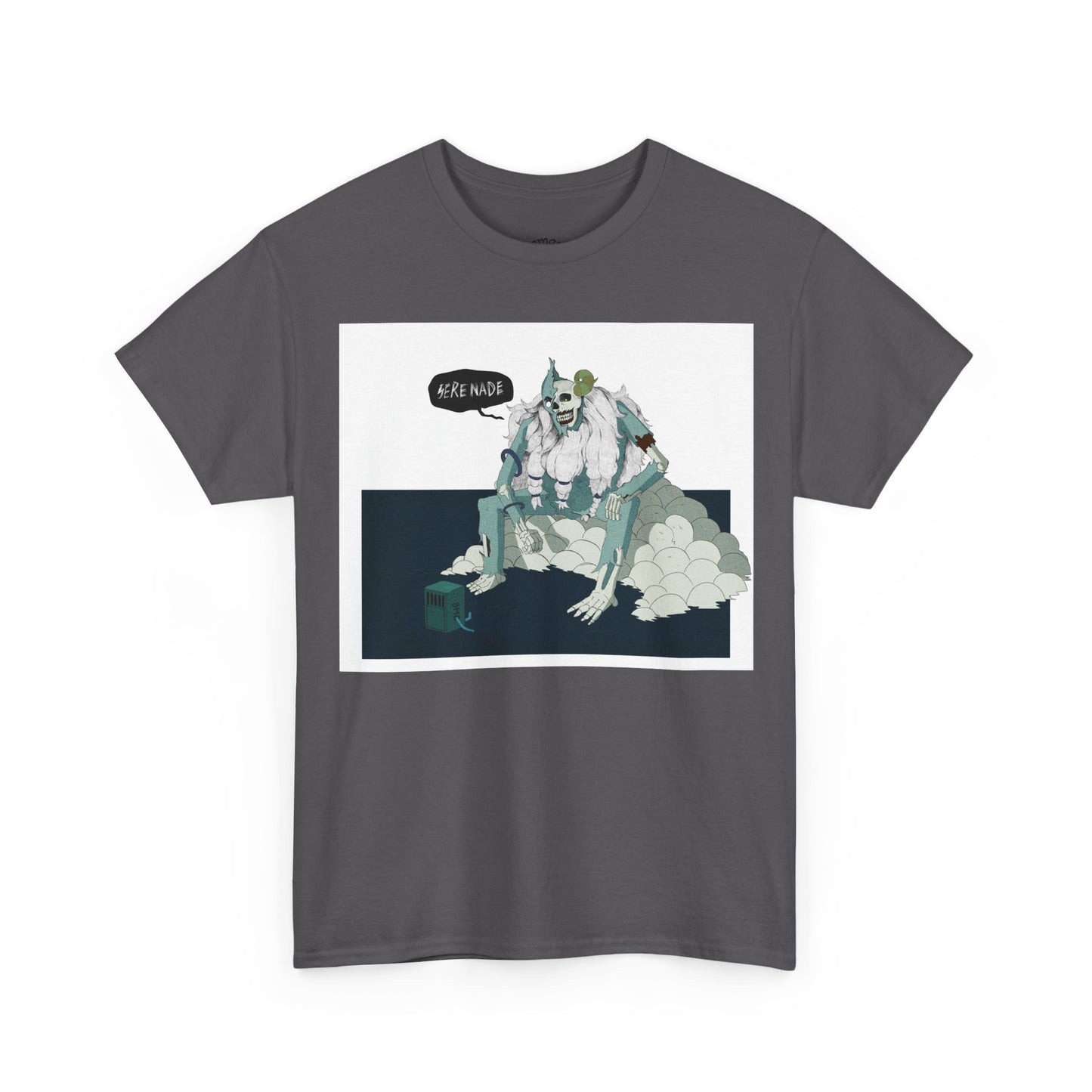 T-Shirt — Surreal Frog Monster Illustration with ‘Why Not?’ Speech Bubble