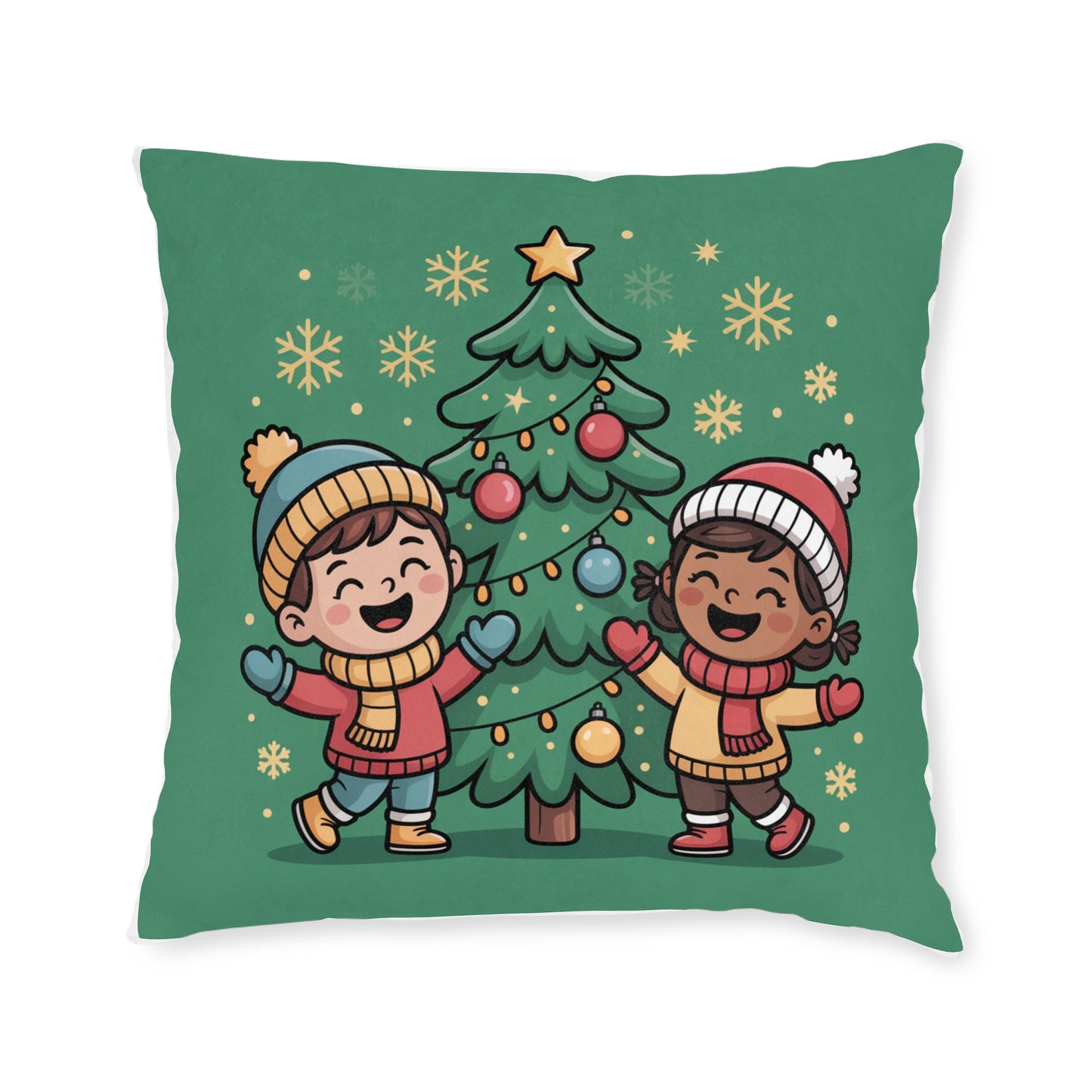 Christmas Cheer Square Pillow for Kids