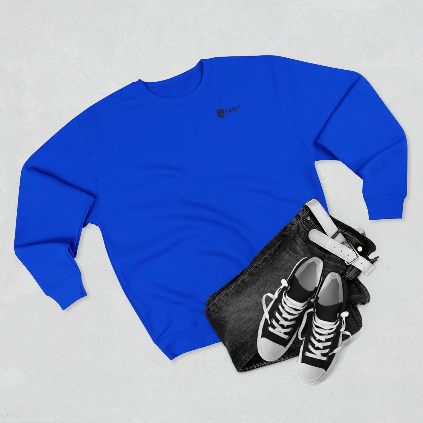 Never Back Down Crewneck Sweatshirt — Lion Emblem Motivational Pullover