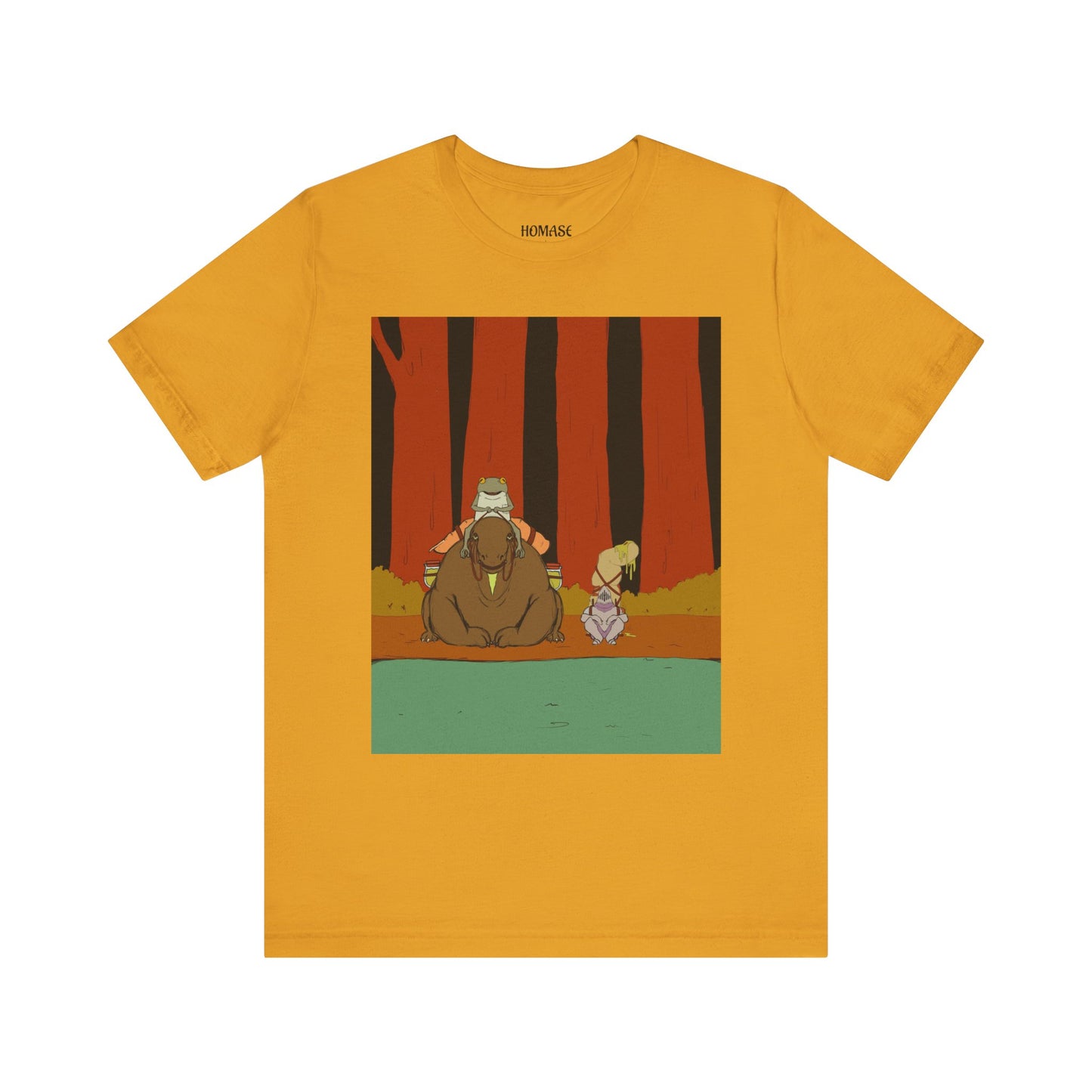 Whimsical Nature Adventure Tee, Cartoon Character Shirt, Graphic Tee for Nature Lovers, Cute Gift for Kids, Unisex Short Sleeve T-Shirt