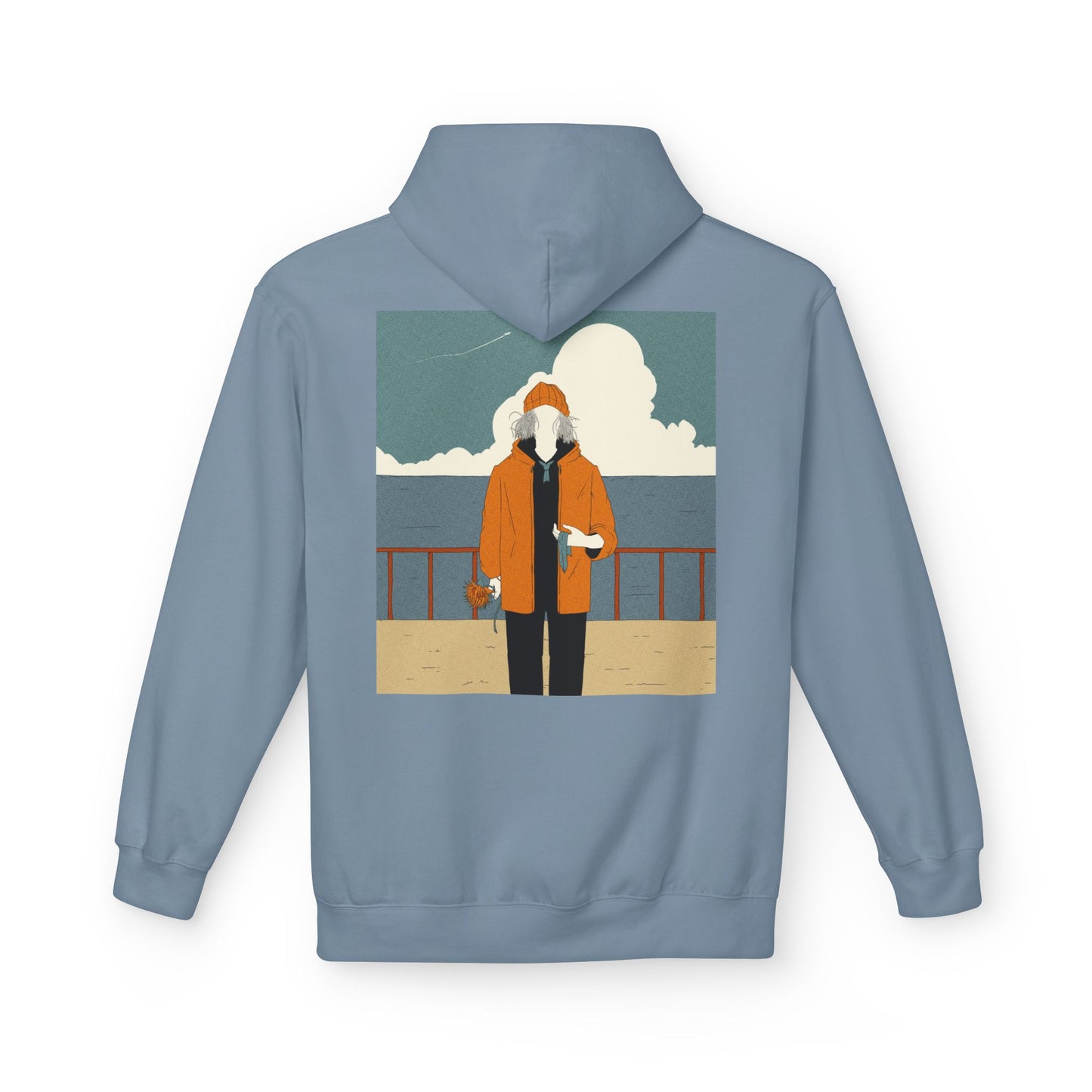 Cozy Unisex Fleece Hoodie with Nature Wreath Design