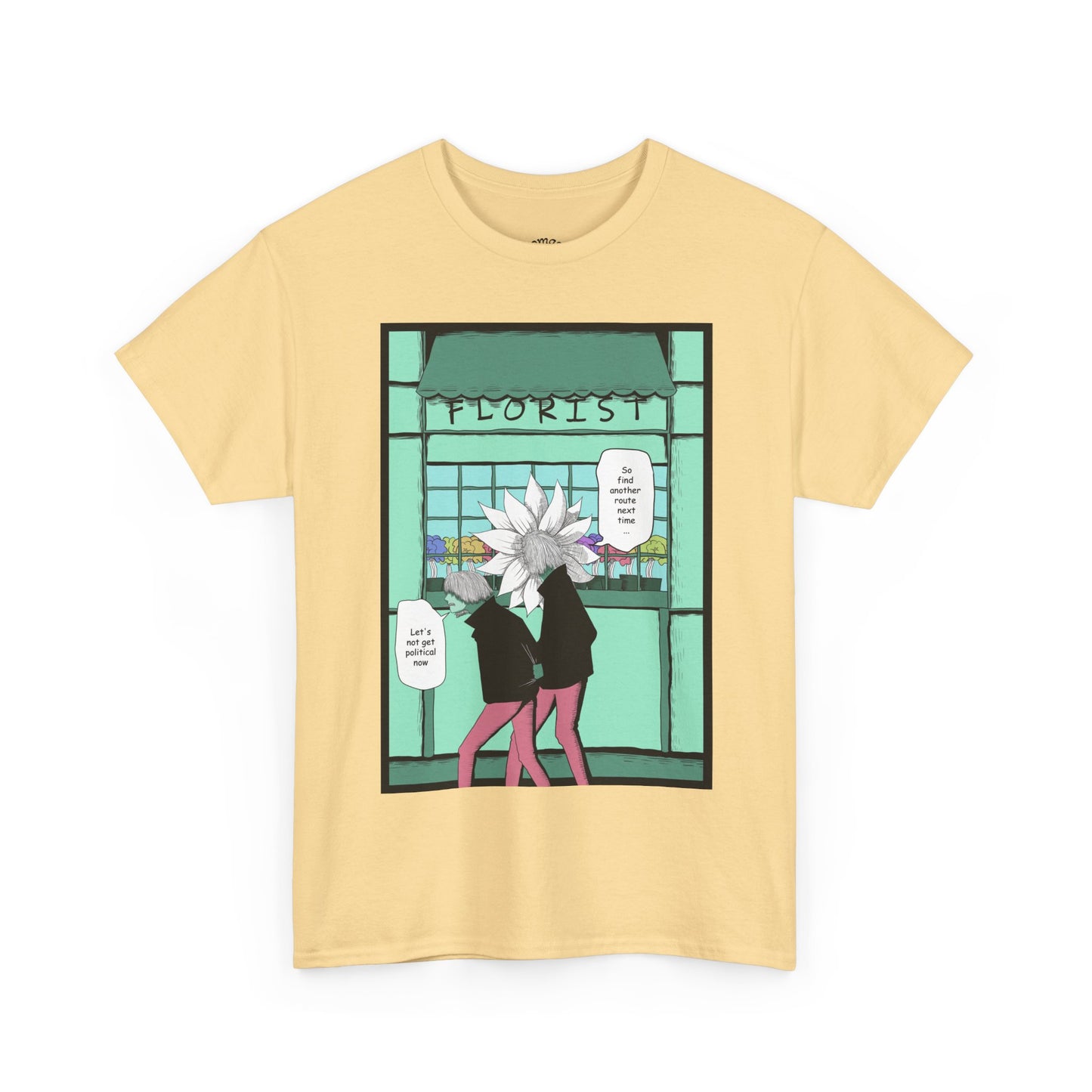 Floral Heads Comic Tee – 'Florist' Graphic T-Shirt