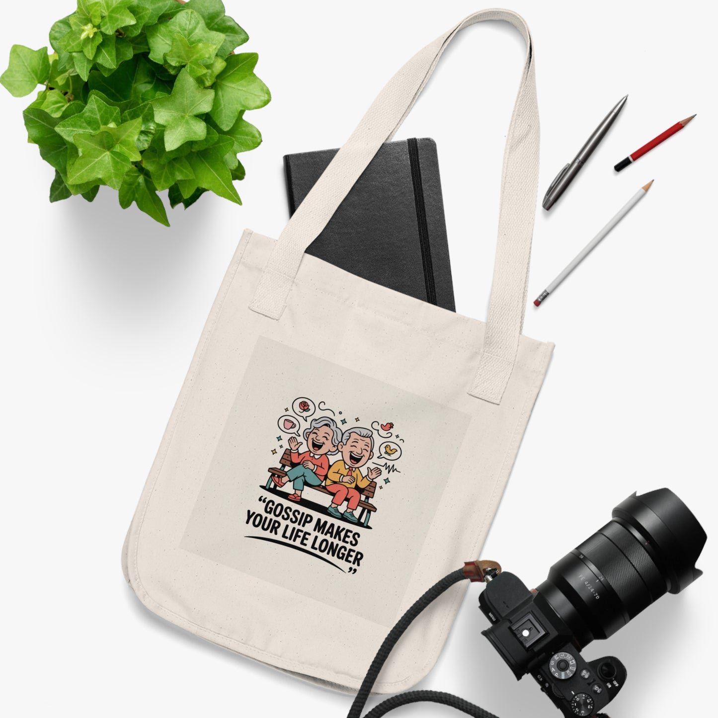 Gossip Makes Your Life Longer Organic Canvas Tote Bag