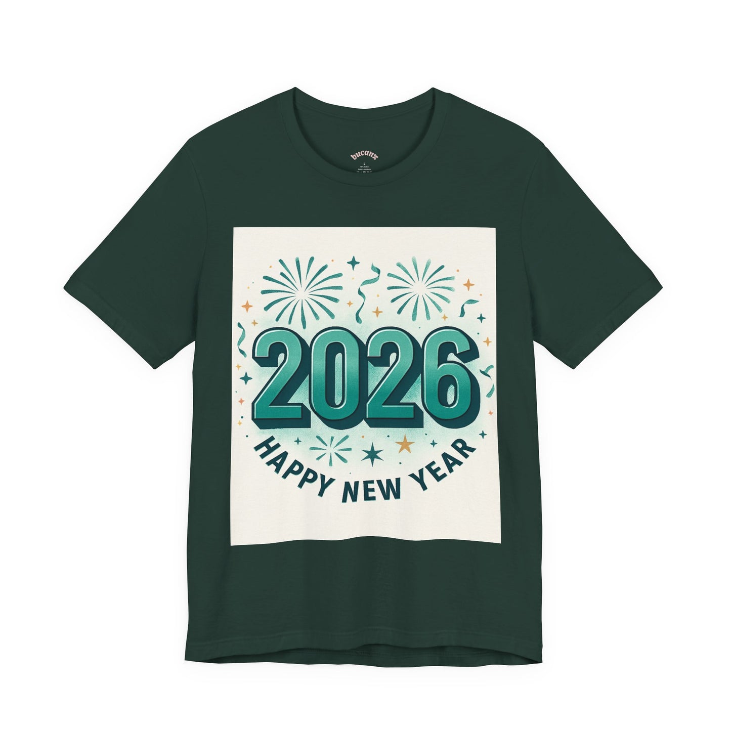 2026 Happy New Year T-Shirt — Festive Fireworks Celebration Tee