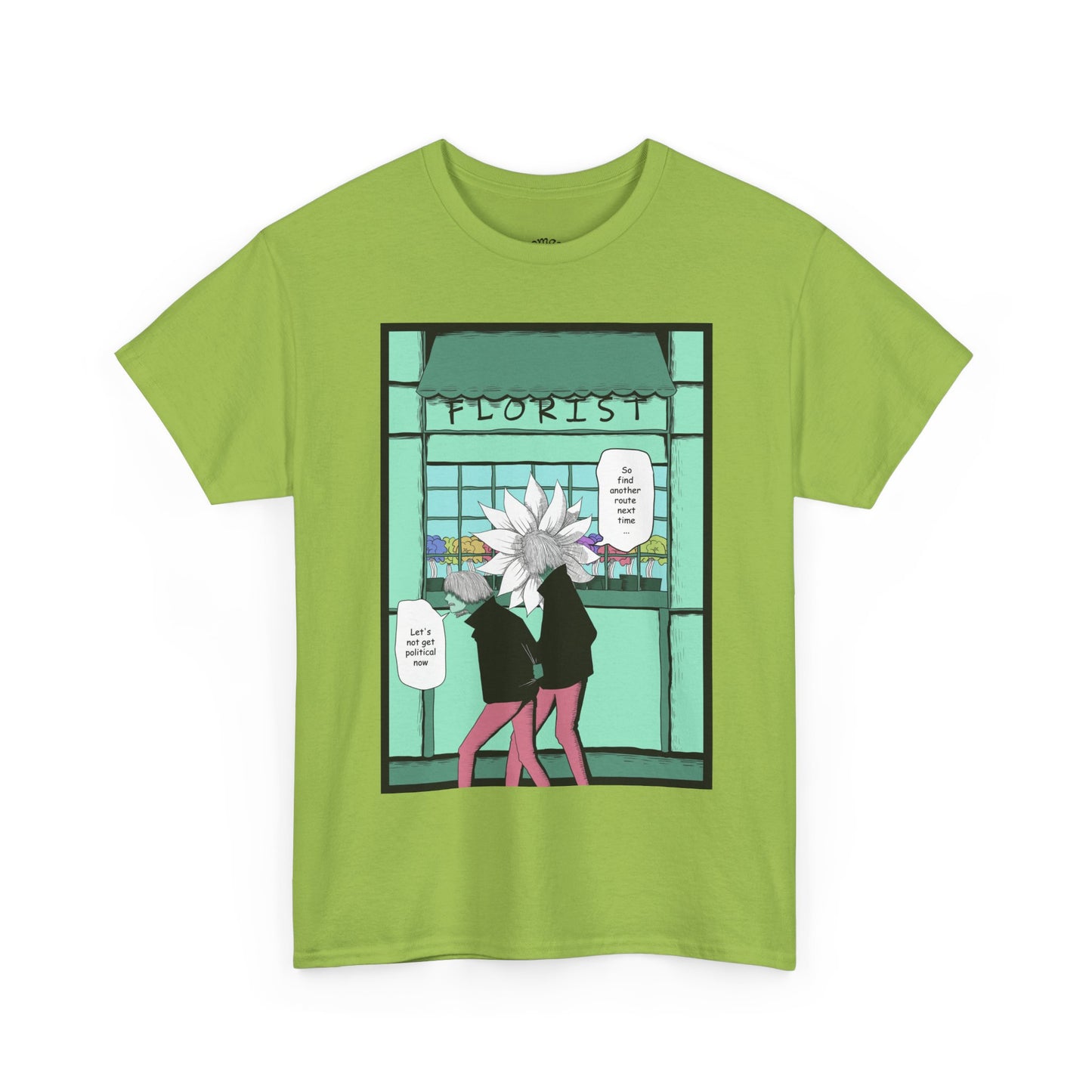 Floral Heads Comic Tee – 'Florist' Graphic T-Shirt