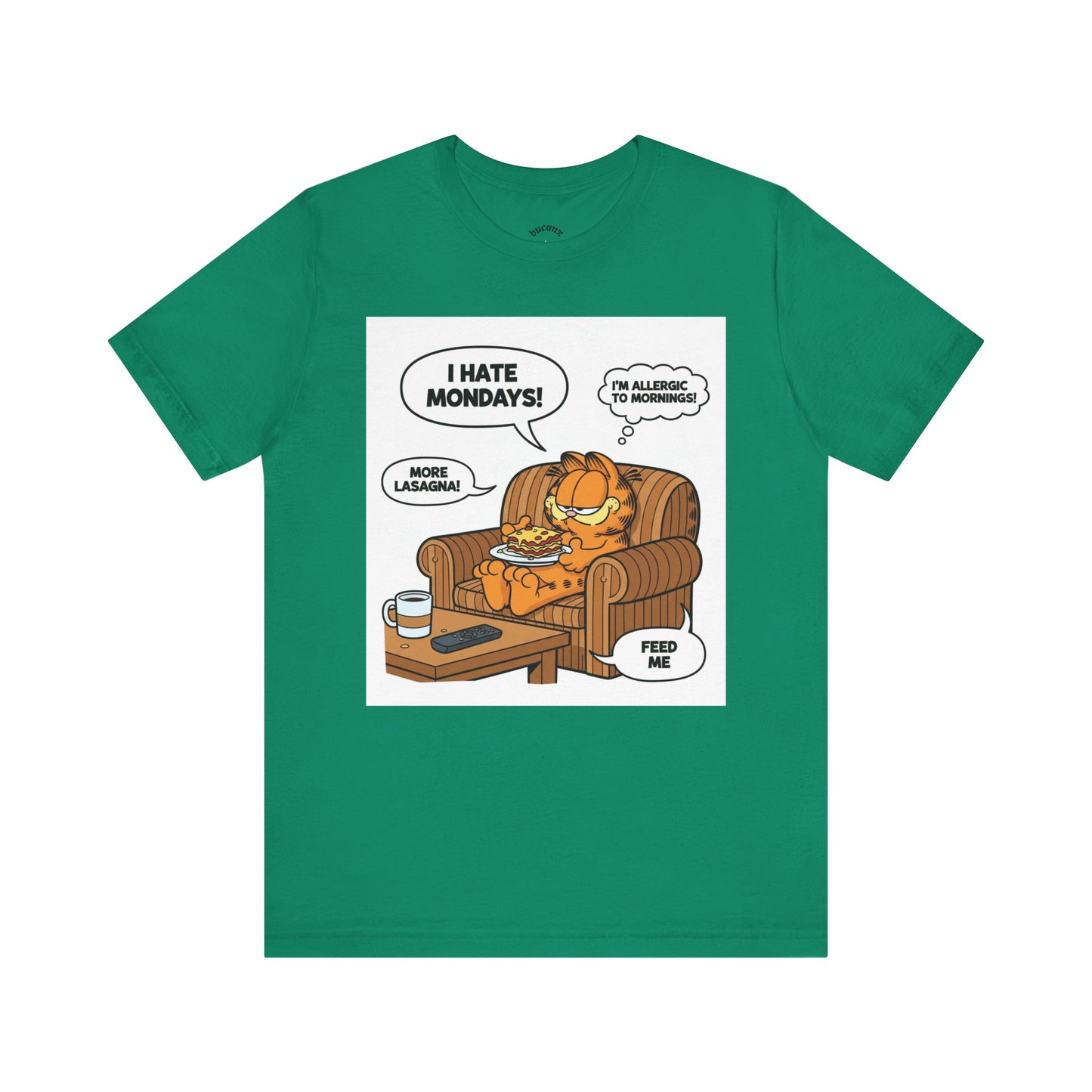Garfield-Inspired Unisex Tee: I Hate Mondays, Perfect Gift for Cat Lovers, Fun Casual Wear, Humor Tee, Lazy Sunday Shirt, Gift for Him/Her