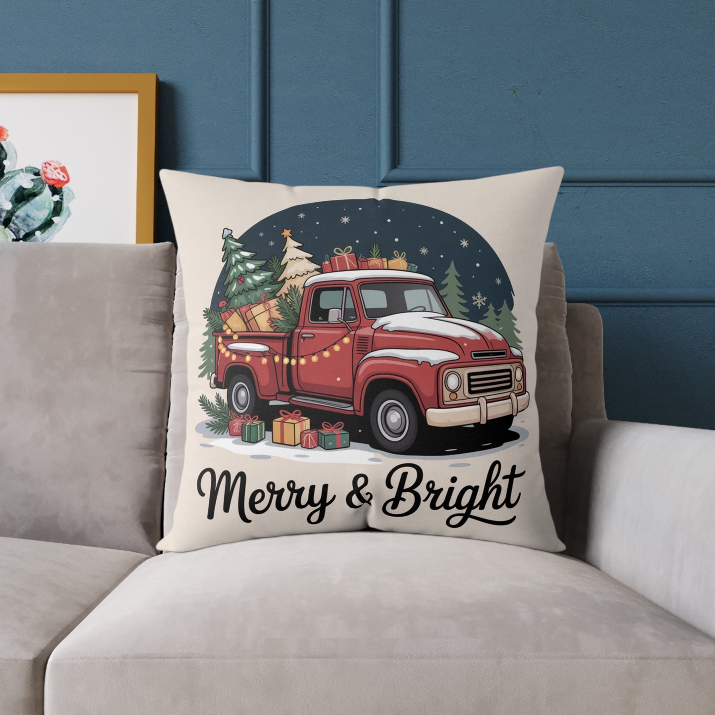 Merry & Bright Holiday Pillow