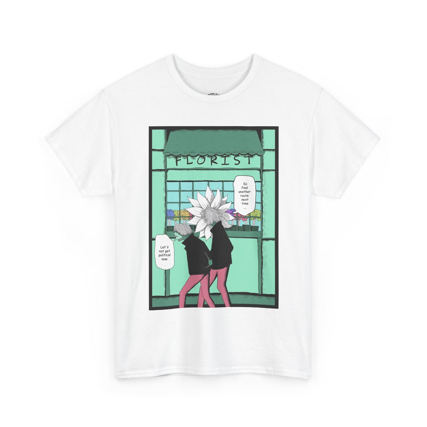 Floral Heads Comic Tee – 'Florist' Graphic T-Shirt