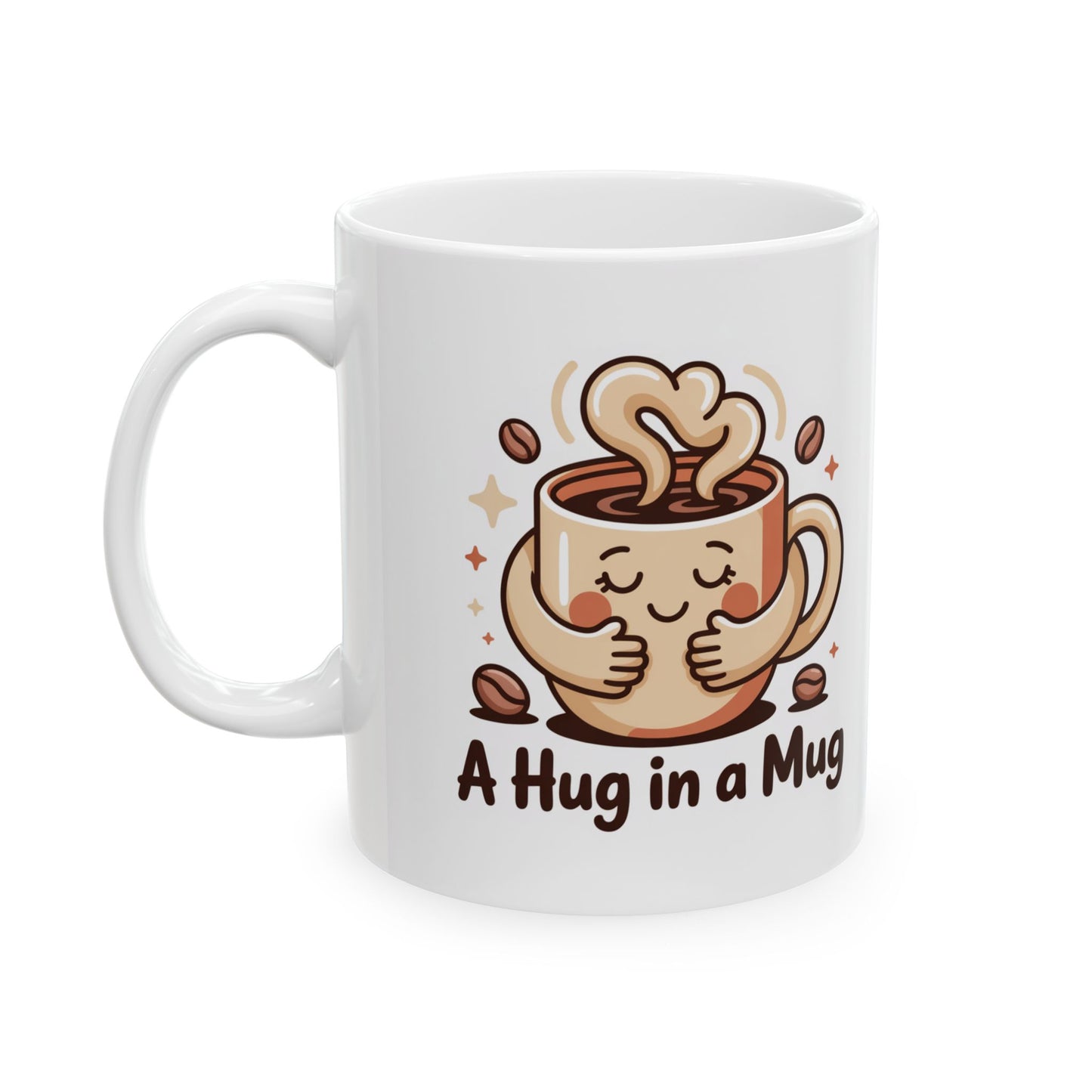 A Hug in a Mug Ceramic Coffee Mug - Cute Coffee Cup Gift for Cozy Moments