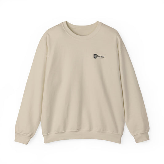 Bucanz7 Logo Crewneck Sweatshirt — Minimal Black Apparel