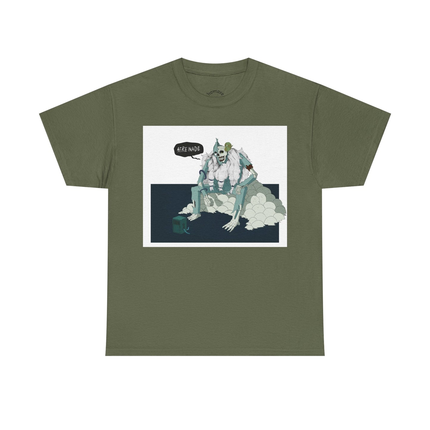 T-Shirt — Surreal Frog Monster Illustration with ‘Why Not?’ Speech Bubble