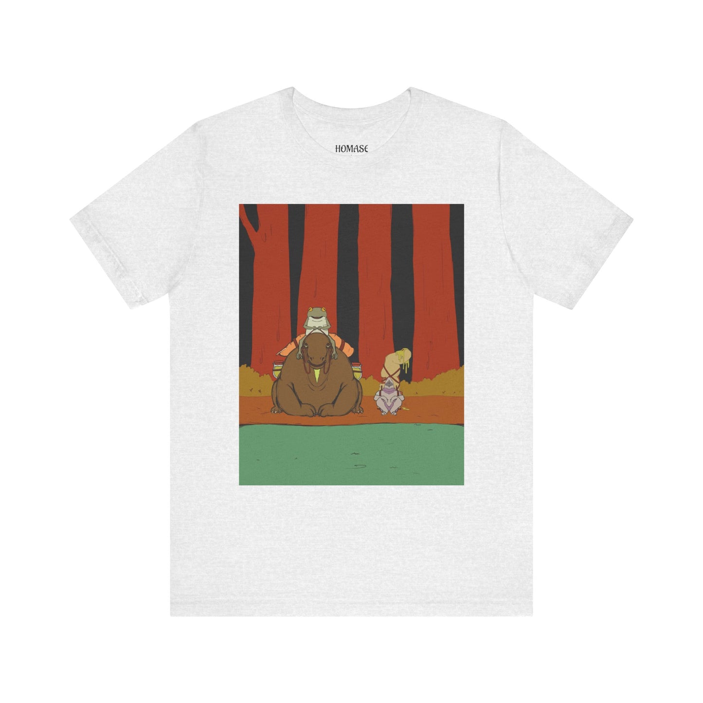 Whimsical Nature Adventure Tee, Cartoon Character Shirt, Graphic Tee for Nature Lovers, Cute Gift for Kids, Unisex Short Sleeve T-Shirt