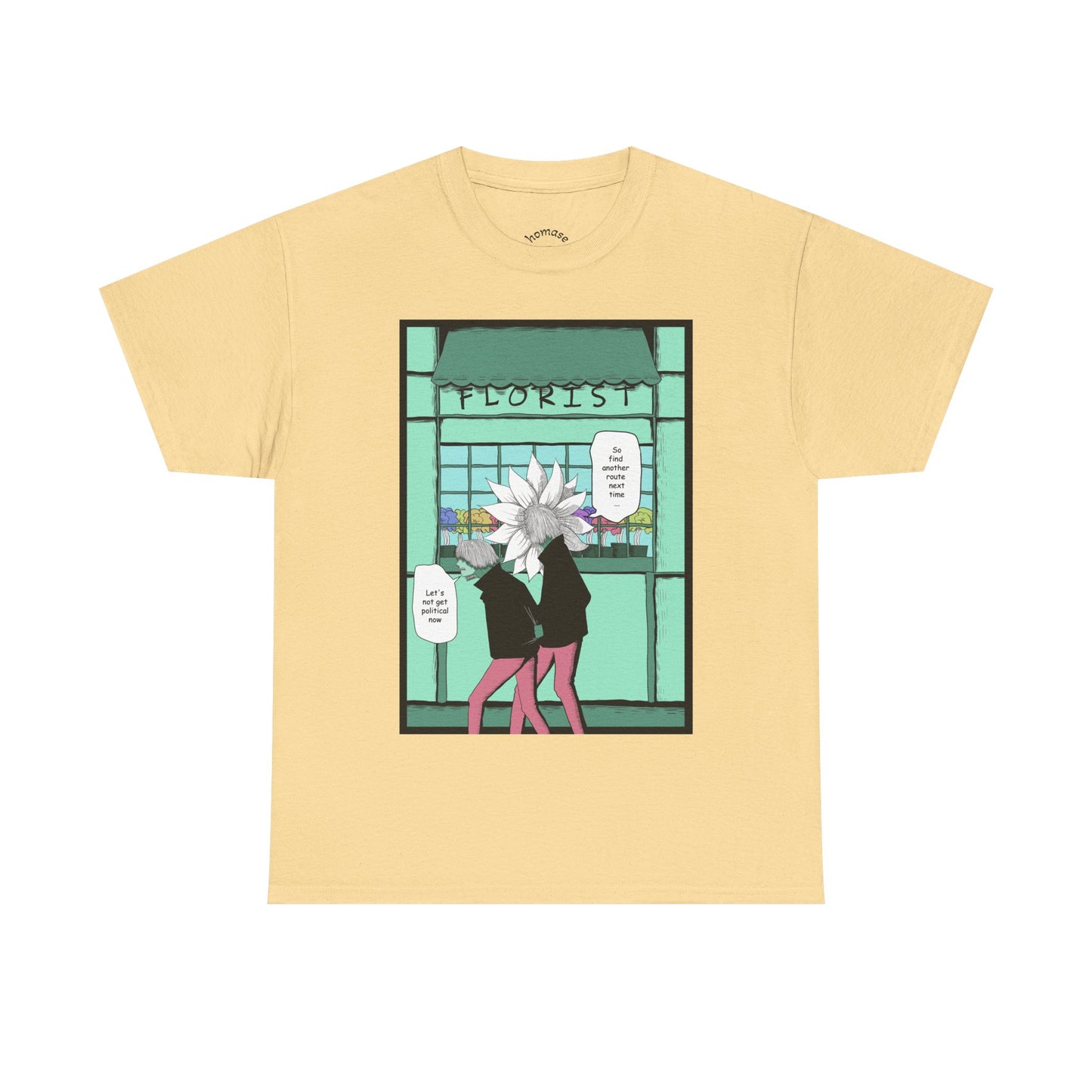 Floral Heads Comic Tee – 'Florist' Graphic T-Shirt