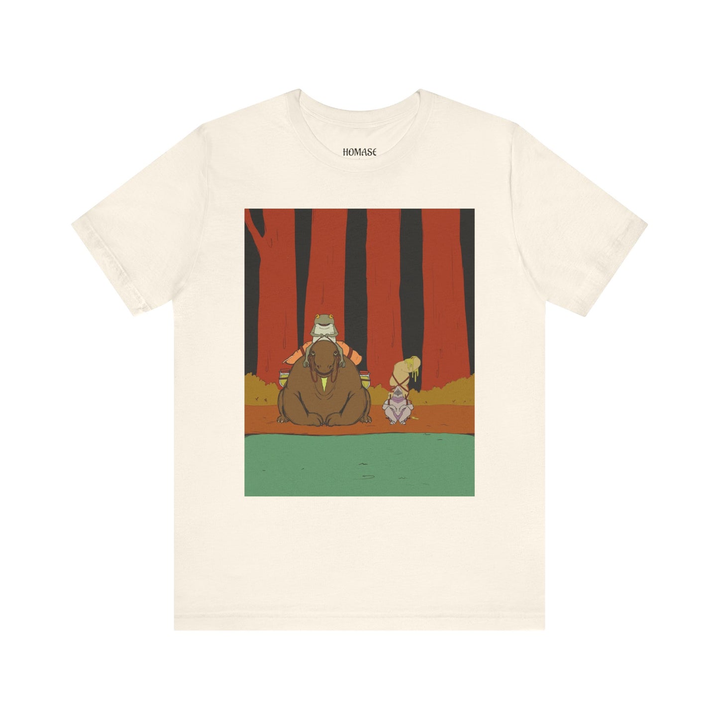 Whimsical Nature Adventure Tee, Cartoon Character Shirt, Graphic Tee for Nature Lovers, Cute Gift for Kids, Unisex Short Sleeve T-Shirt