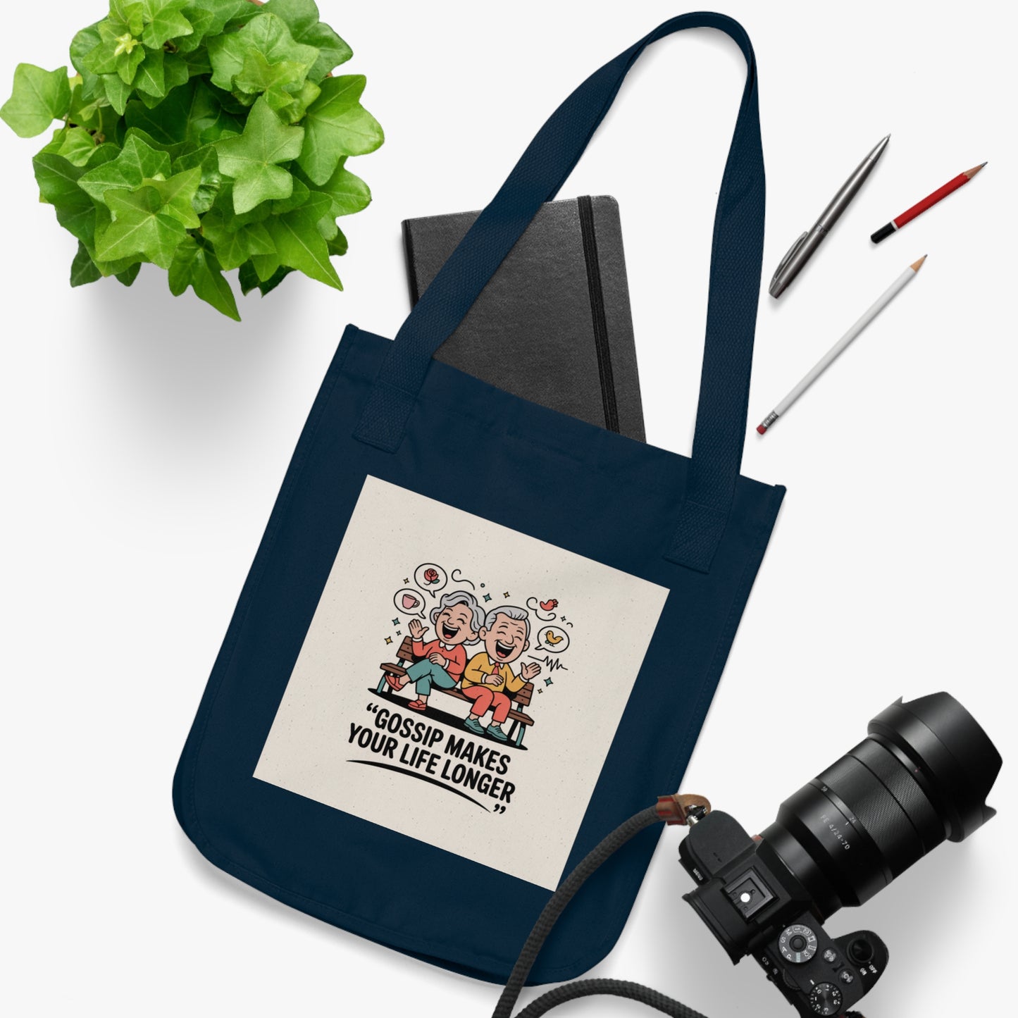 Gossip Makes Your Life Longer Organic Canvas Tote Bag