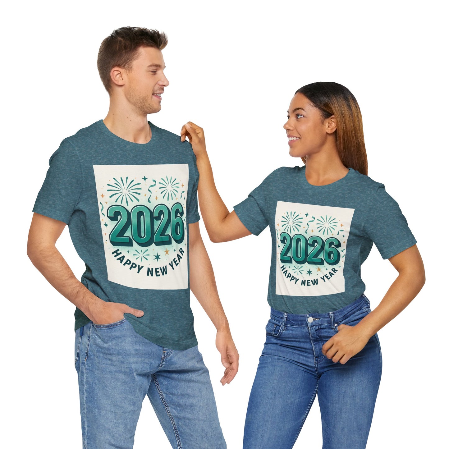 2026 Happy New Year T-Shirt — Festive Fireworks Celebration Tee