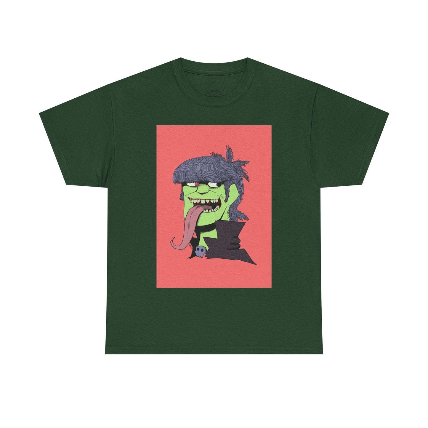 Graphic Tee — Green Punk Monster Illustration