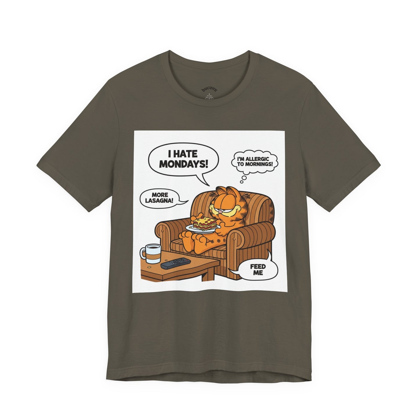 Garfield-Inspired Unisex Tee: I Hate Mondays, Perfect Gift for Cat Lovers, Fun Casual Wear, Humor Tee, Lazy Sunday Shirt, Gift for Him/Her
