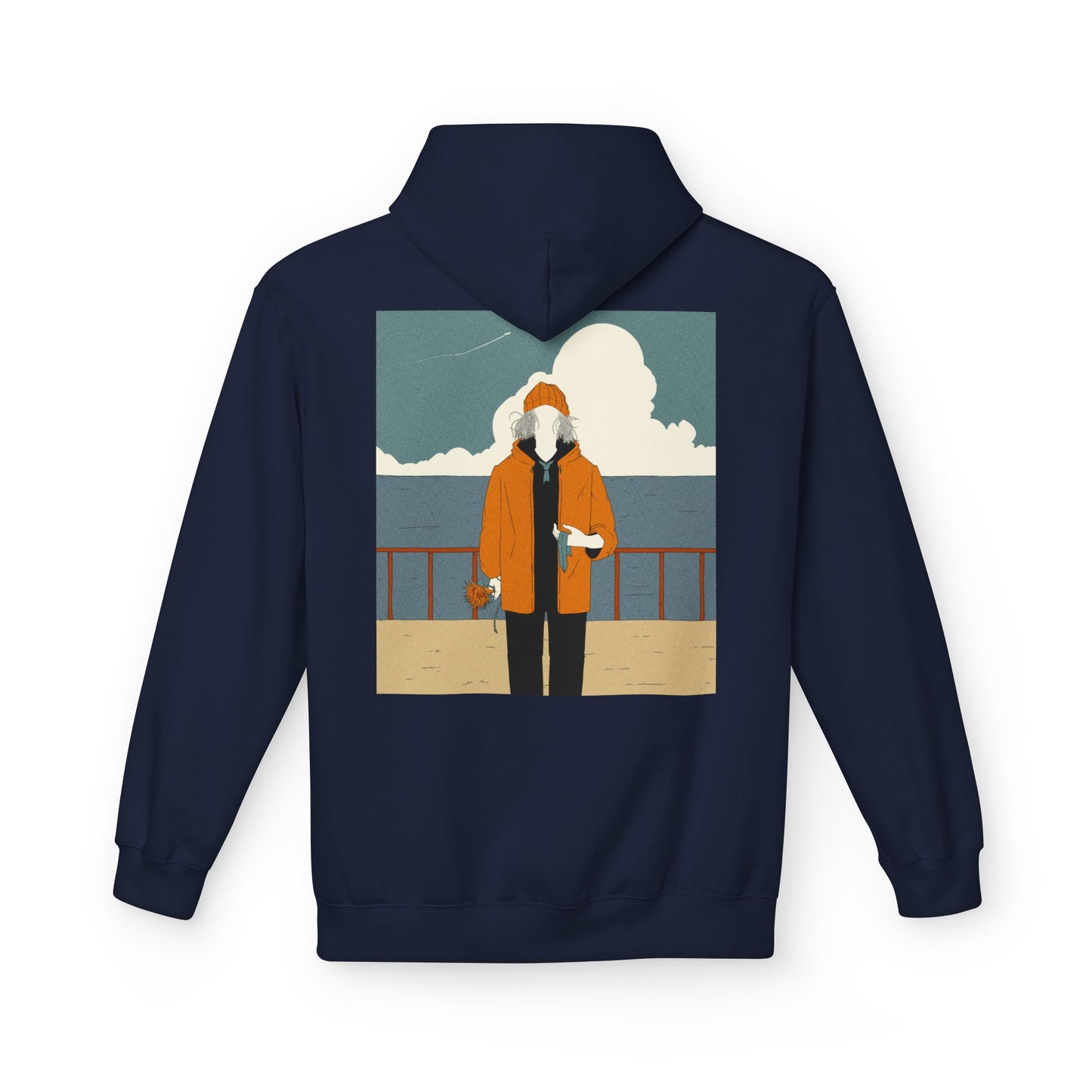 Cozy Unisex Fleece Hoodie with Nature Wreath Design