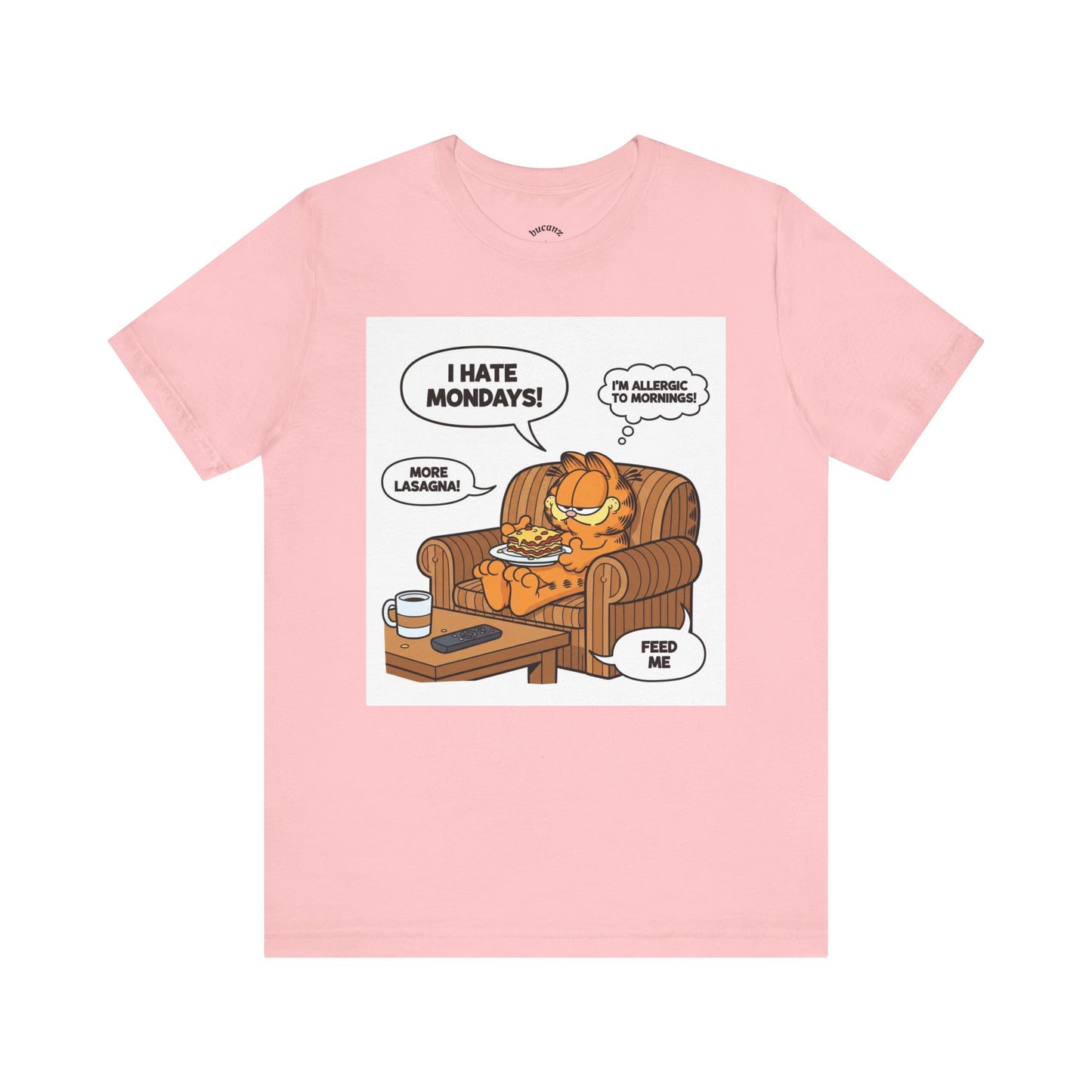 Garfield-Inspired Unisex Tee: I Hate Mondays, Perfect Gift for Cat Lovers, Fun Casual Wear, Humor Tee, Lazy Sunday Shirt, Gift for Him/Her