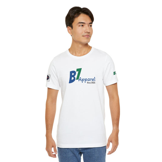 B7 Apparel Logo Tee — Classic White Short Sleeve Shirt