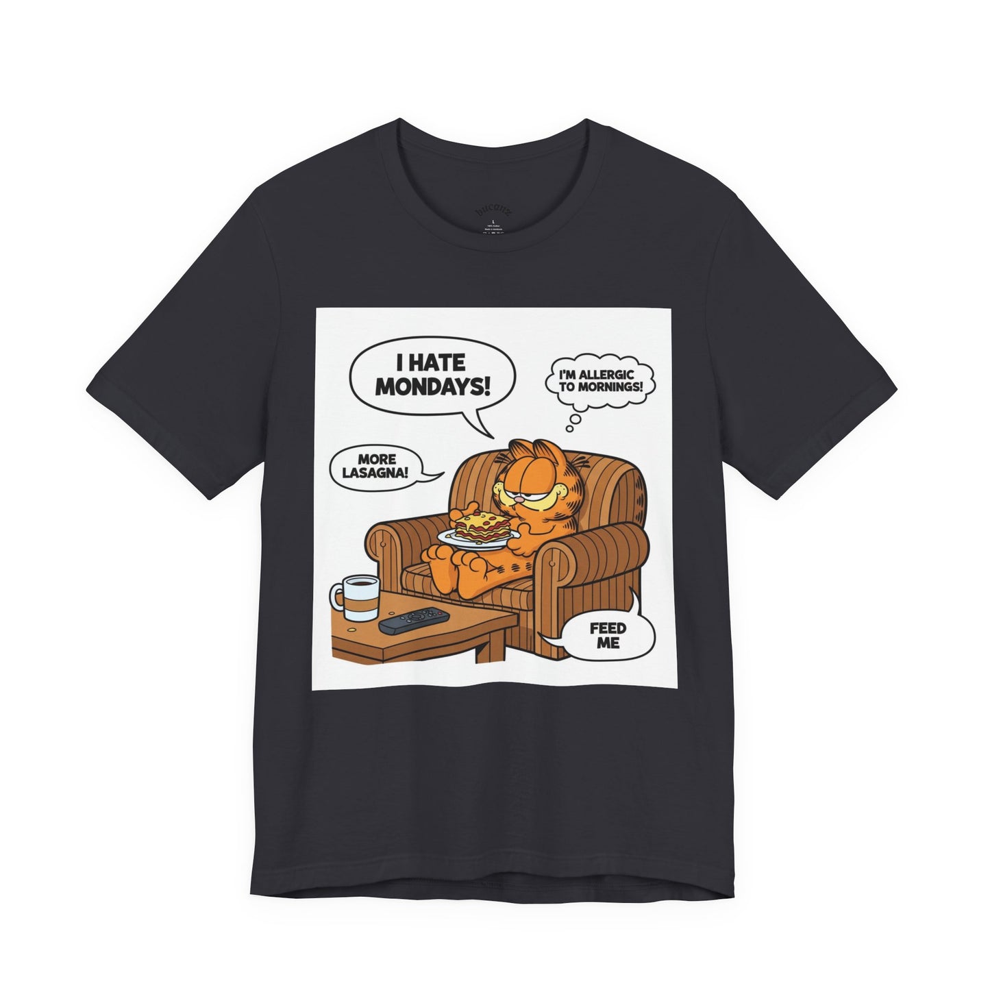 Garfield-Inspired Unisex Tee: I Hate Mondays, Perfect Gift for Cat Lovers, Fun Casual Wear, Humor Tee, Lazy Sunday Shirt, Gift for Him/Her