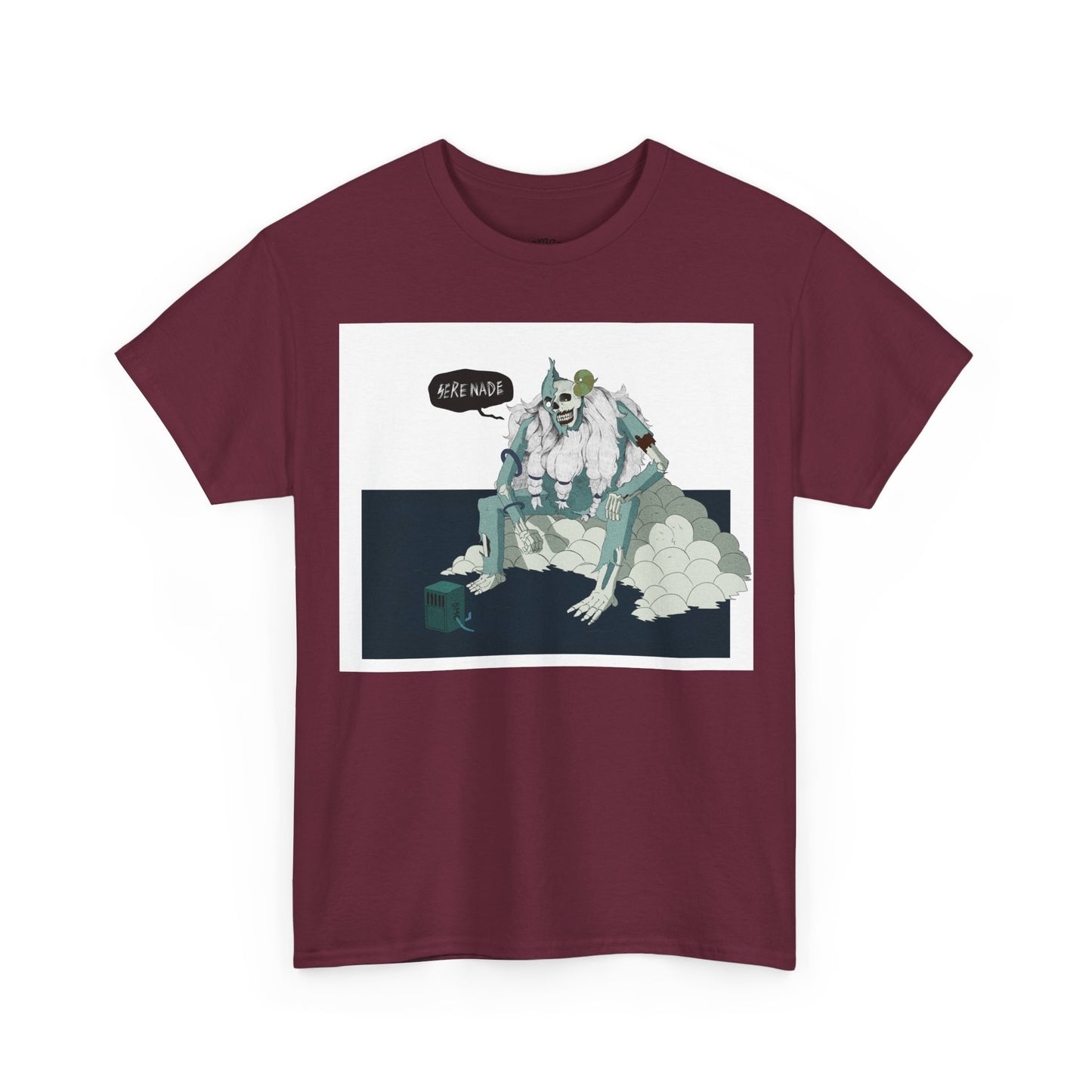 T-Shirt — Surreal Frog Monster Illustration with ‘Why Not?’ Speech Bubble