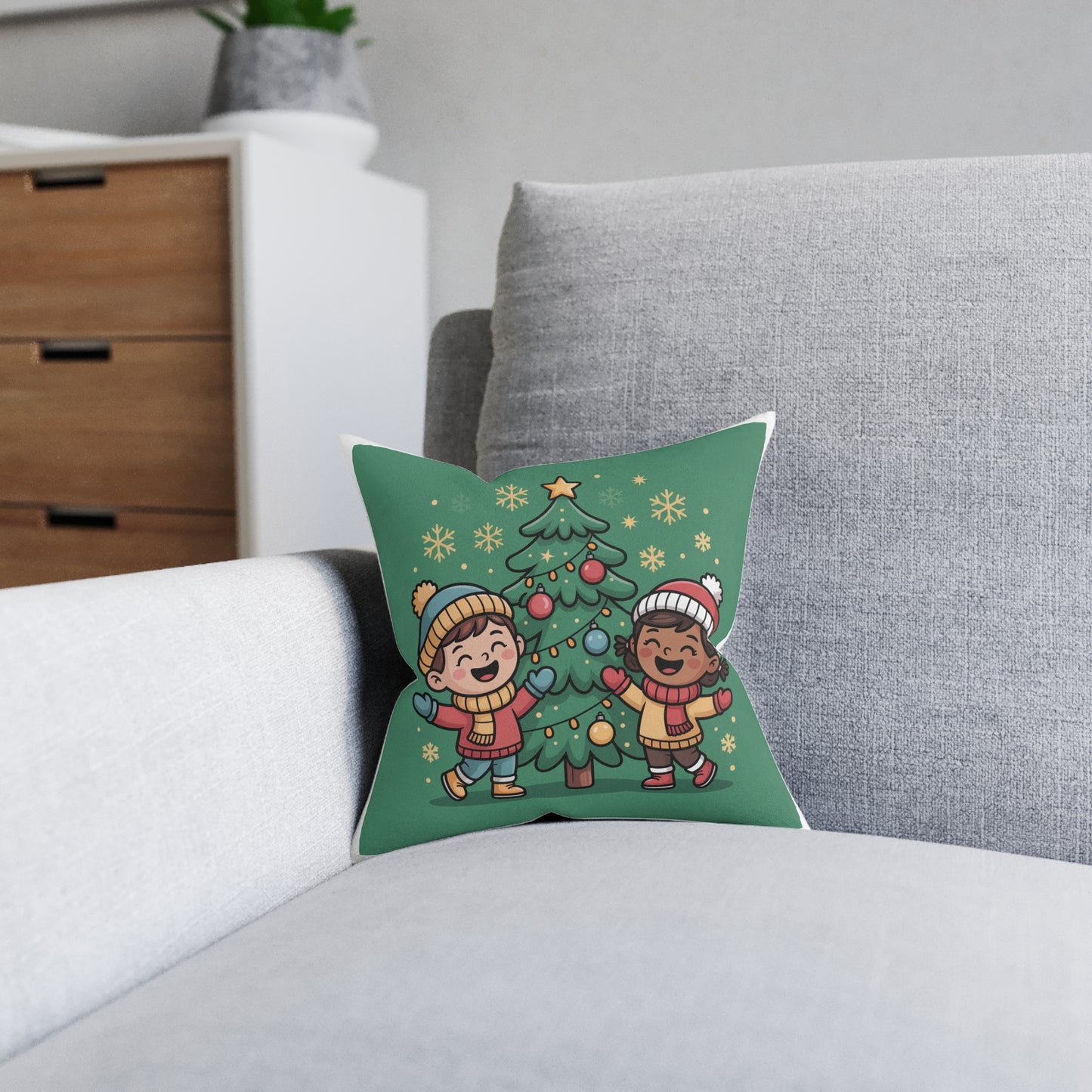 Christmas Cheer Square Pillow for Kids