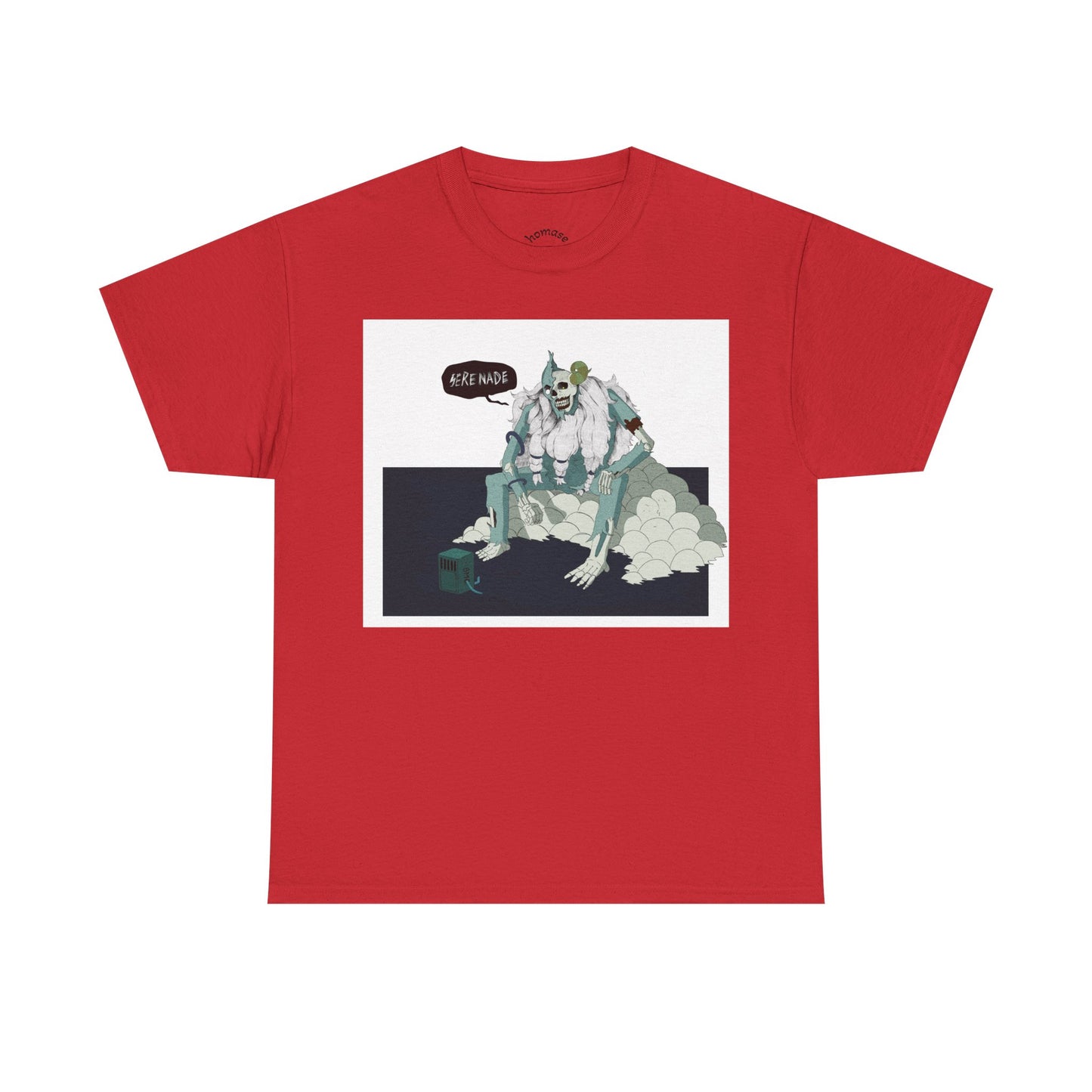T-Shirt — Surreal Frog Monster Illustration with ‘Why Not?’ Speech Bubble