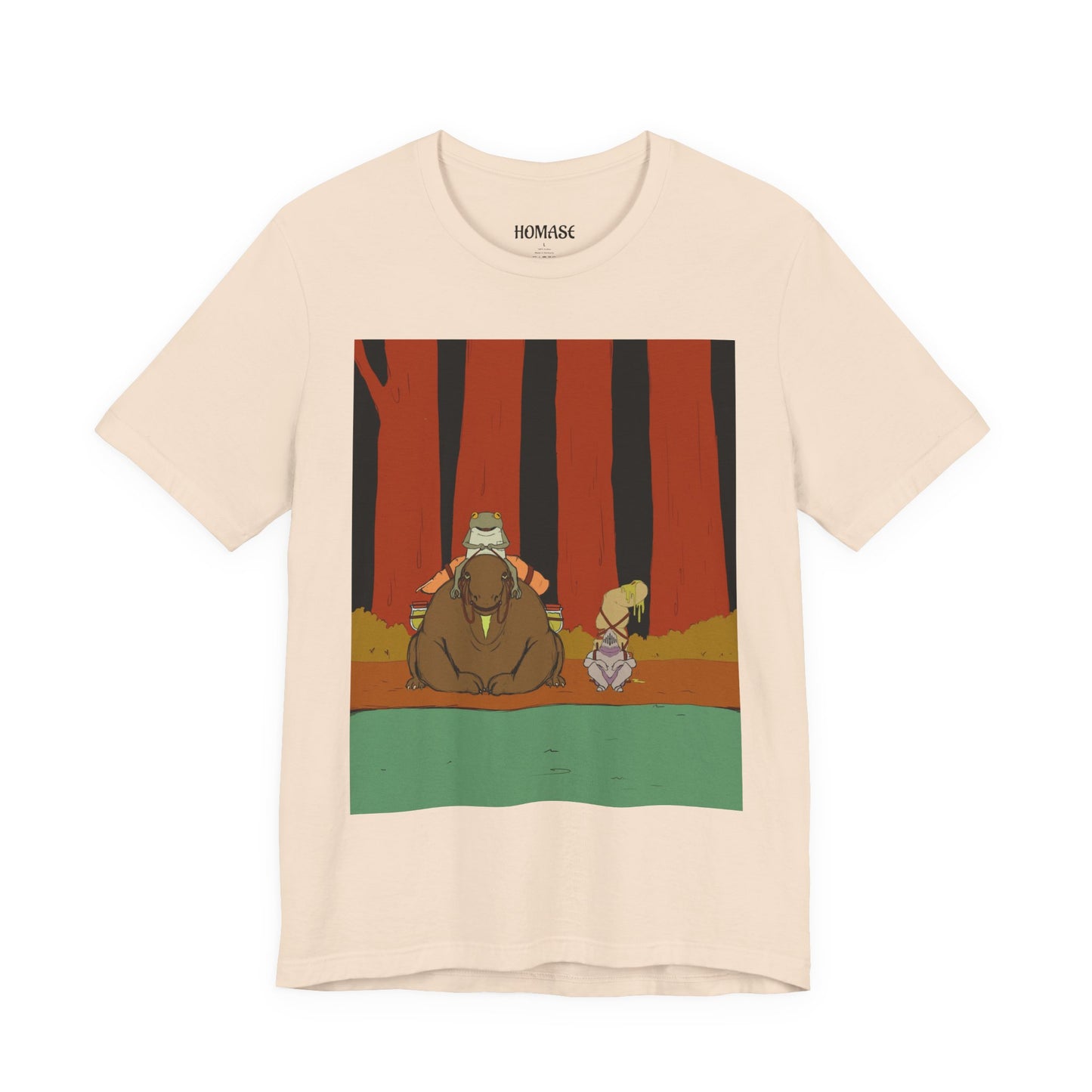 Whimsical Nature Adventure Tee, Cartoon Character Shirt, Graphic Tee for Nature Lovers, Cute Gift for Kids, Unisex Short Sleeve T-Shirt